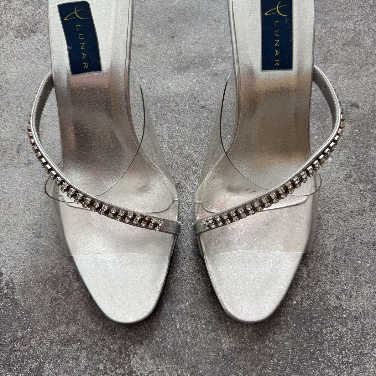Hysteric Glamour Y2K Glamour 2000’s Clear Transparent Rhinestone Wedge Heels Size US 8 / IT 38 - 7 Thumbnail