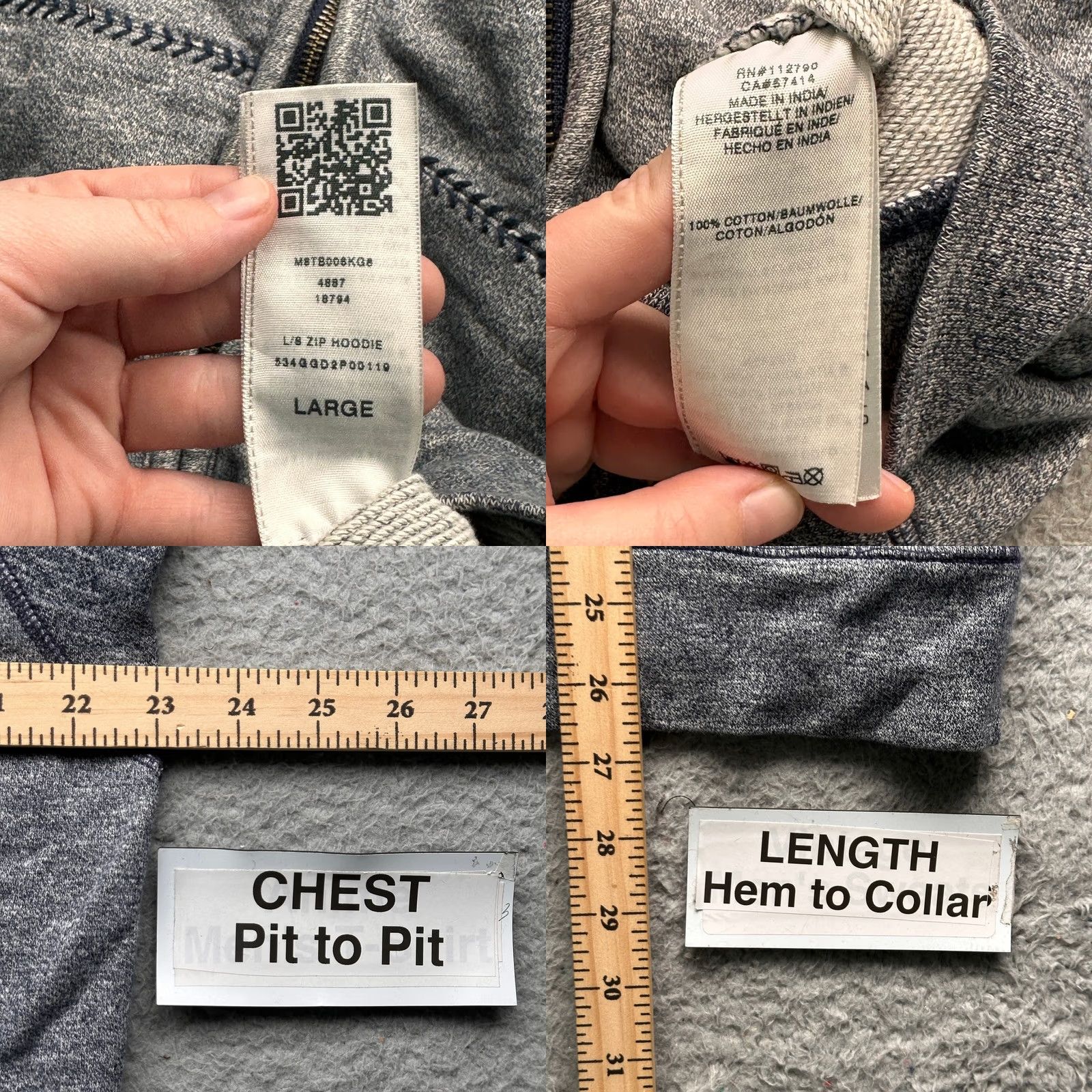 True Religion True Religion Zip Hoodie Sweatshirt Jacket Mens Large Gray Size US L / EU 52-54 / 3 - 8 Thumbnail