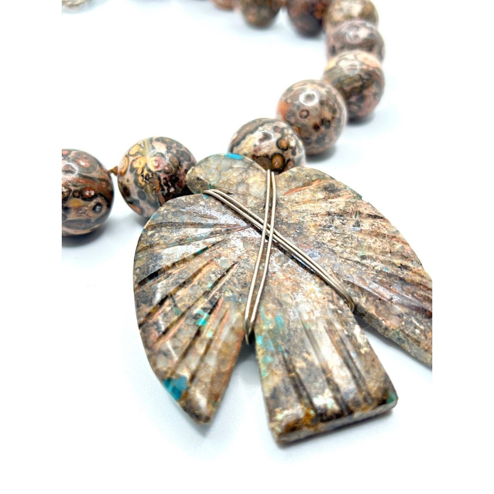 Handmade Leopard Skin Jasper Southwestern Hand-Carved Necklace Size ONE SIZE - 4 Thumbnail