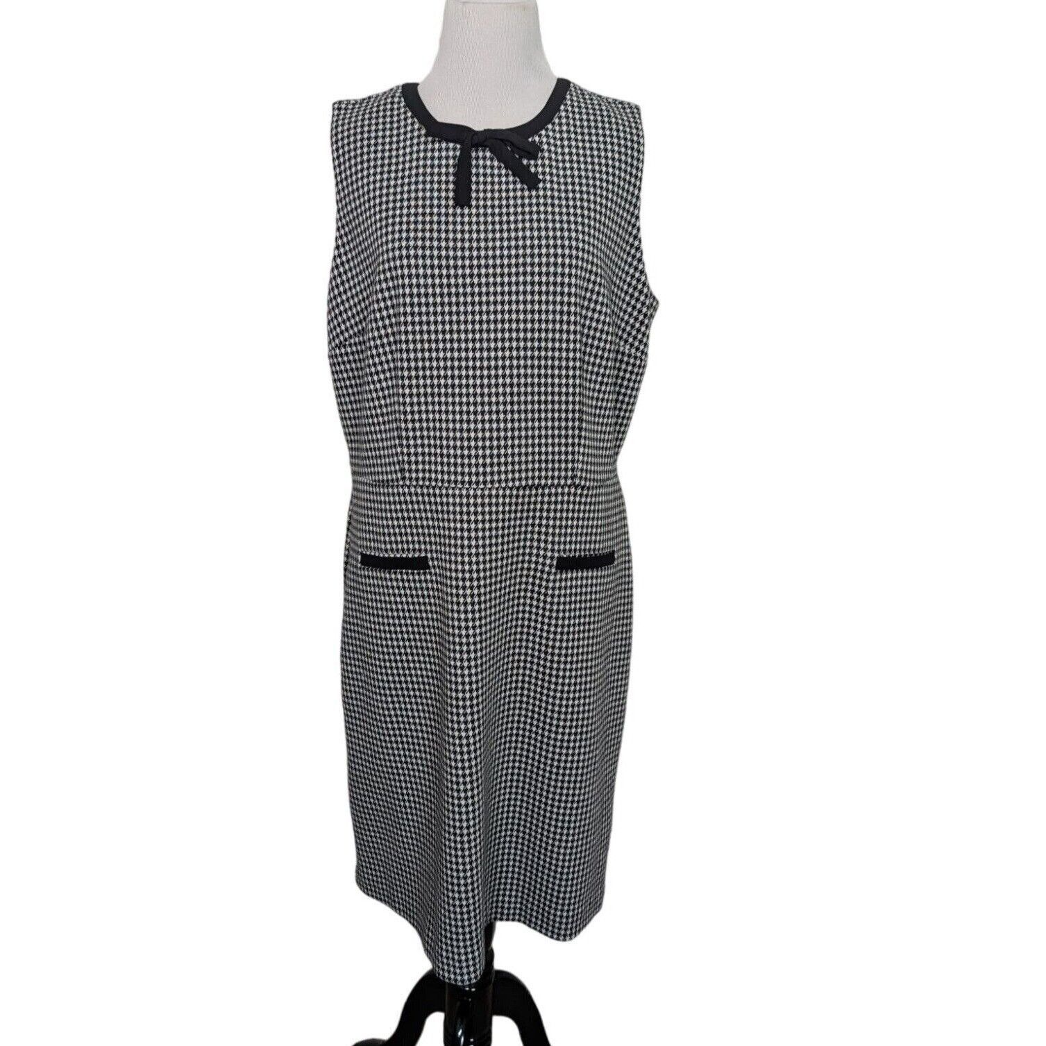 Talbots NEW Talbots Houndstooth Dress Womens Petite Size 14 Black Size XL / US 12-14 / IT 48-50 - 1 Thumbnail