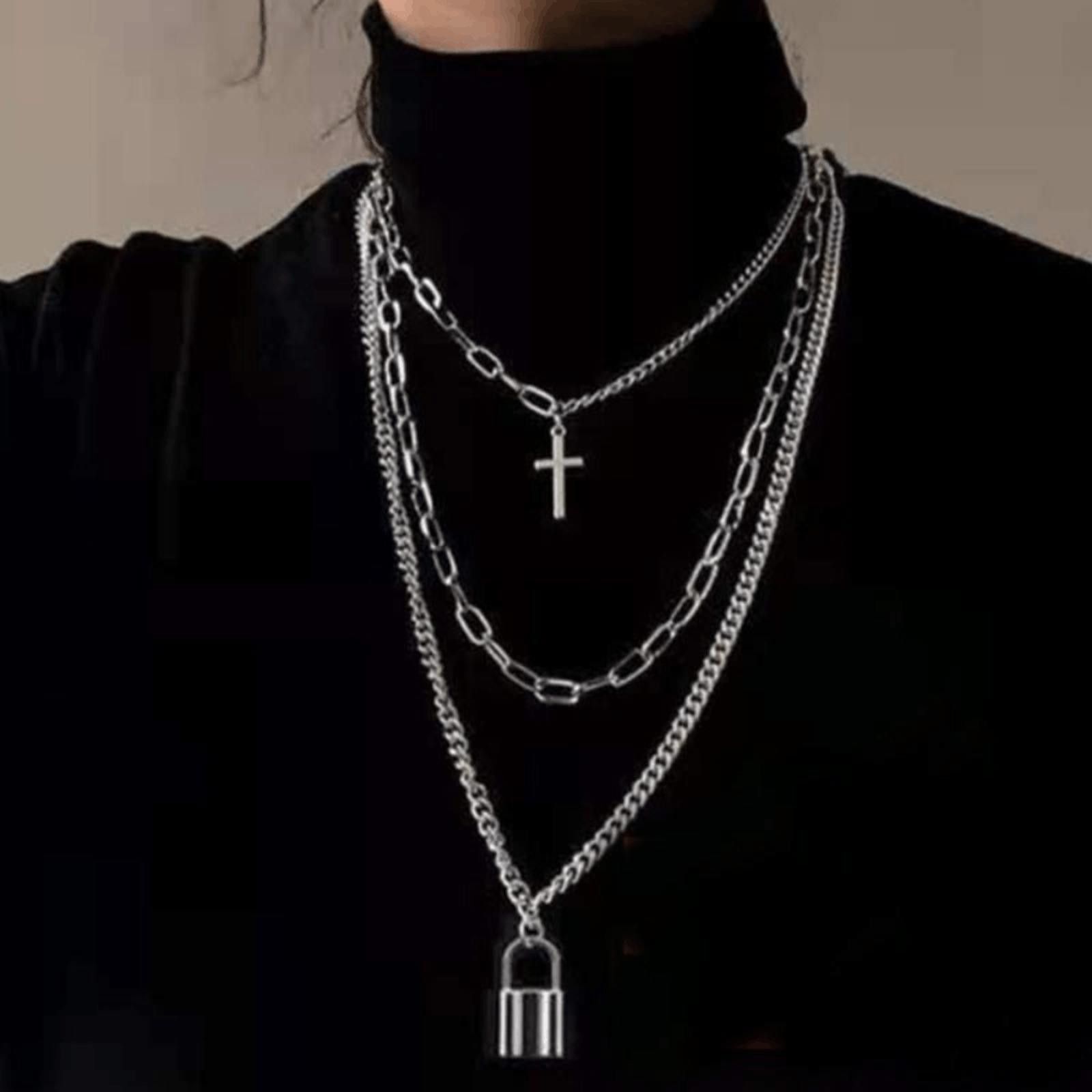 Jewelry Lock Chain Necklace Size ONE SIZE - 2 Thumbnail
