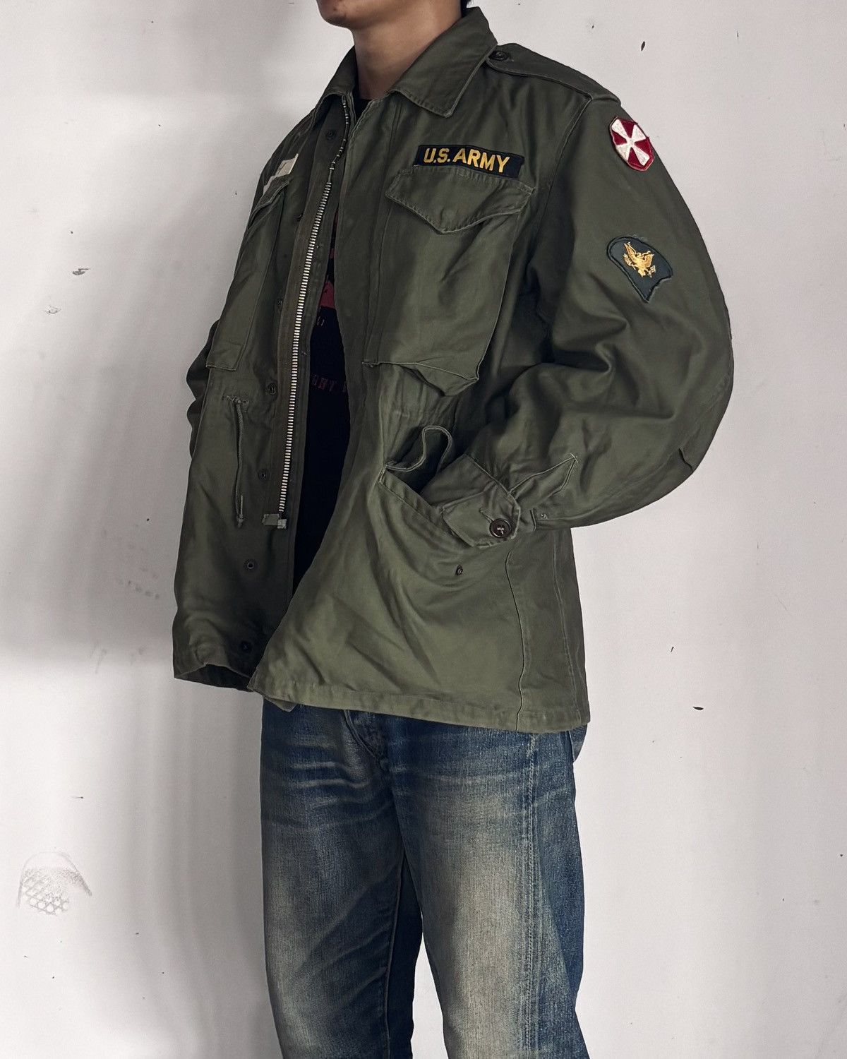 Vintage 50s U.S Army OG Military Parkas Jacket With Emblem Size US M / EU 48-50 / 2 - 10 Thumbnail