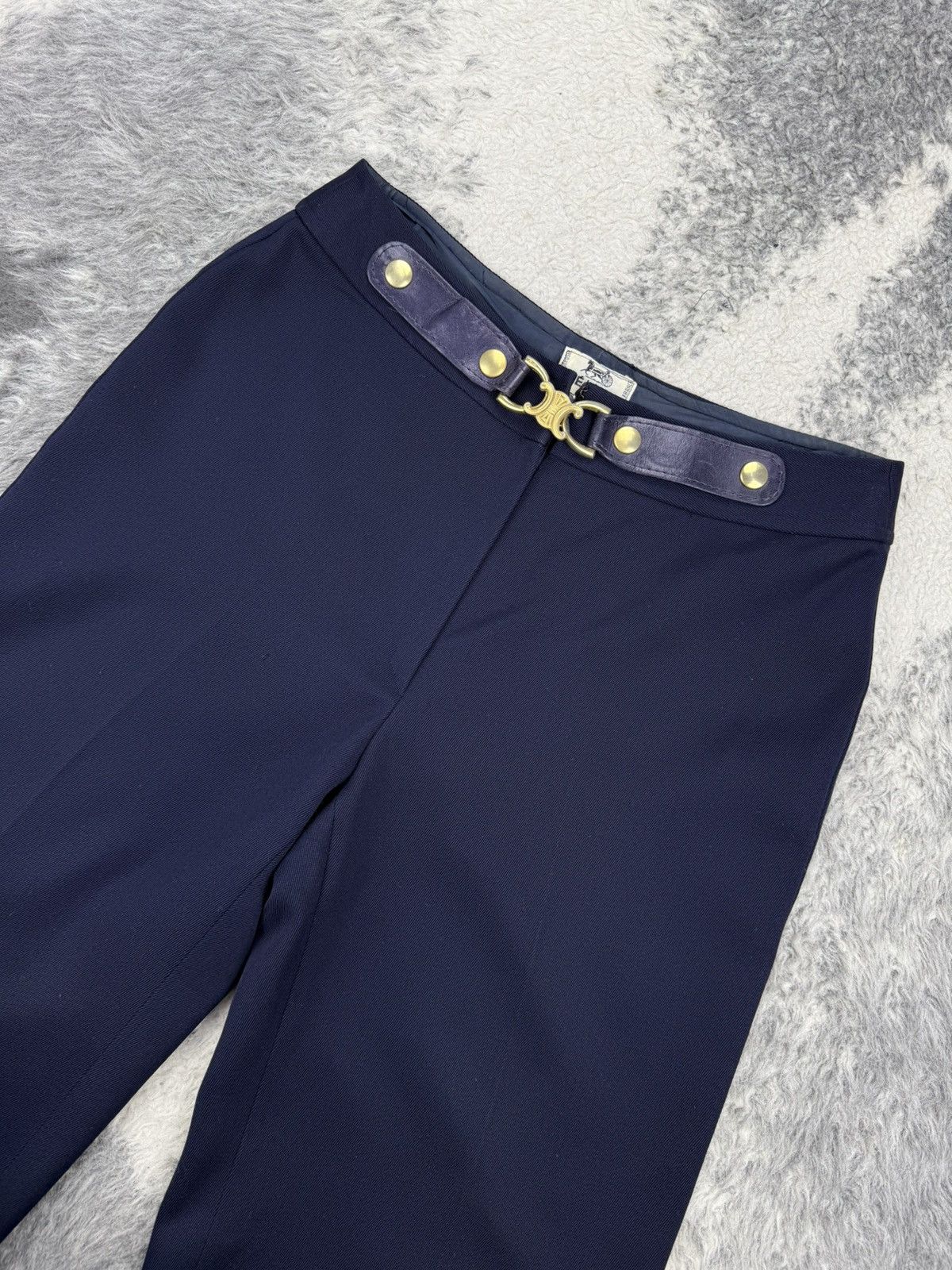 Celine Vintage CELINE Removable Belt Wool Trousers Pant Size 28" / US 6 / IT 42 - 1 Thumbnail