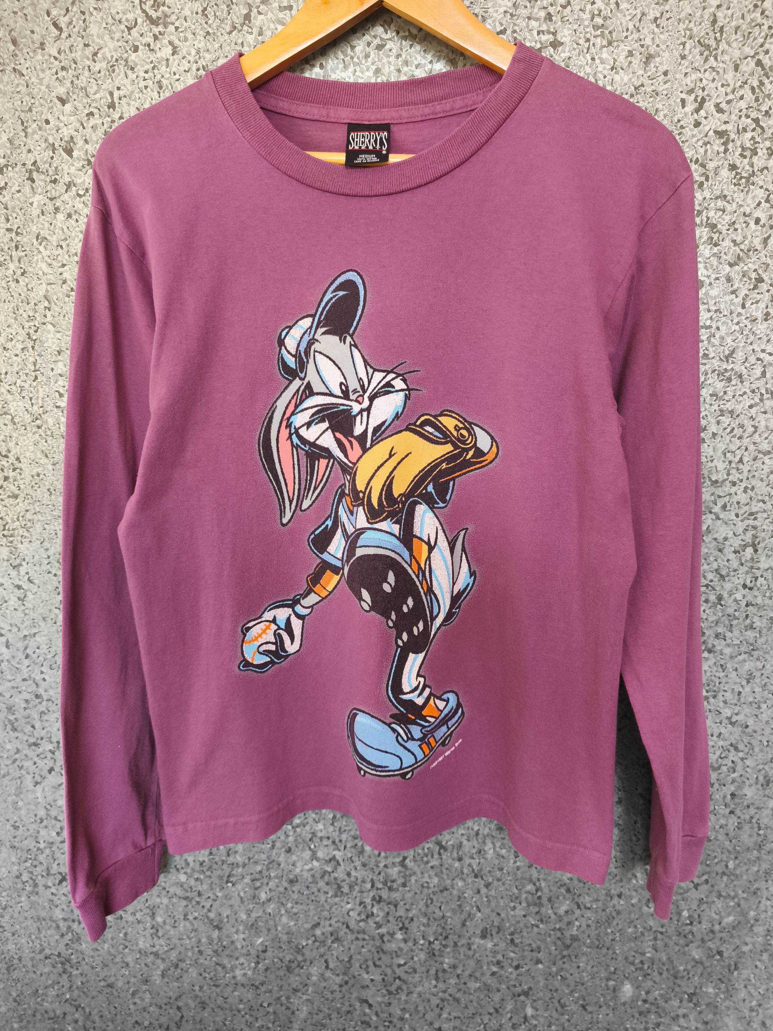 Warner Bros Vintage 90s Vintage Looney Tunes Bugs Bunny Baseball theme Size US M / EU 48-50 / 2 - 1 Thumbnail