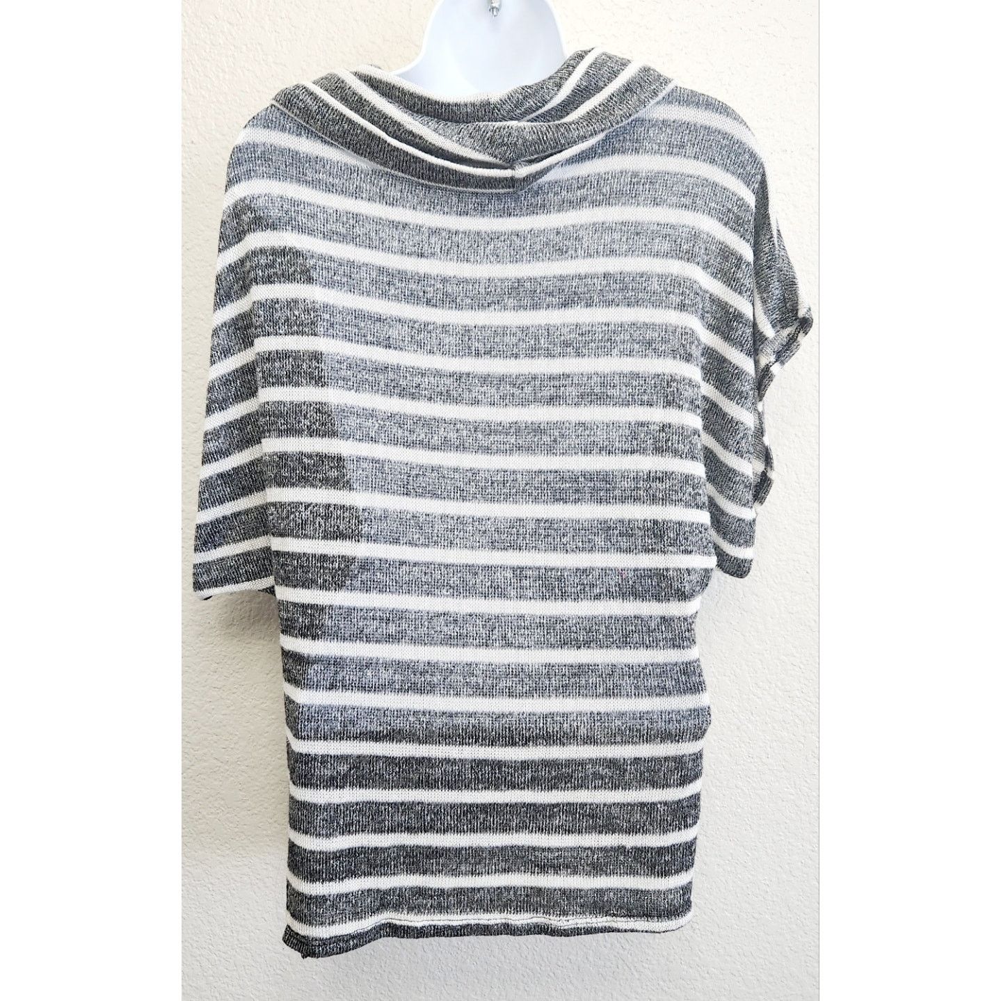 Other Papaya Gray Metallic Striped Cowl Neck Sweater Top Large Size L / US 10 / IT 46 - 3 Thumbnail