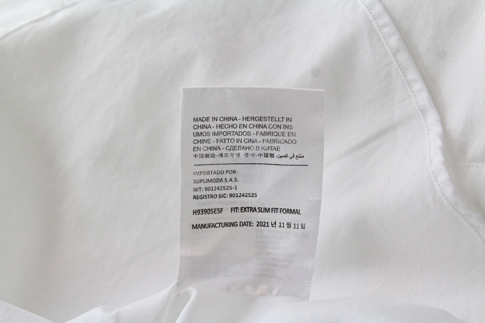 Suitsupply 42/16 1/2 Extra Slim White Cotton Long 72605 Size 42R - 7 Thumbnail