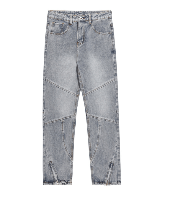 Japanese Brand × Jean American street zipper stitching washed distressed jeans Size US 32 / EU 48 - 5 Thumbnail