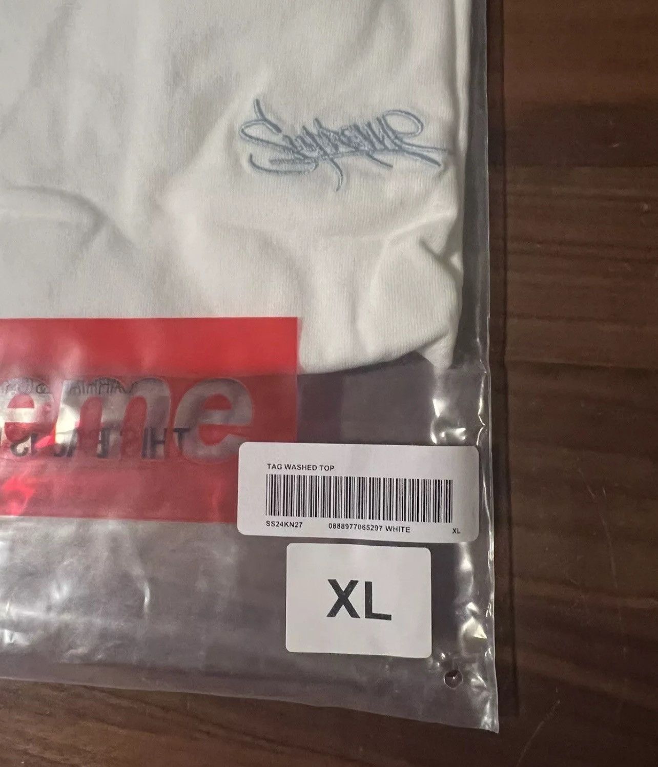 Supreme Supreme Washed Tag S/S Short Sleeve Top SS24 XL White Size US XL / EU 56 / 4 - 3 Thumbnail