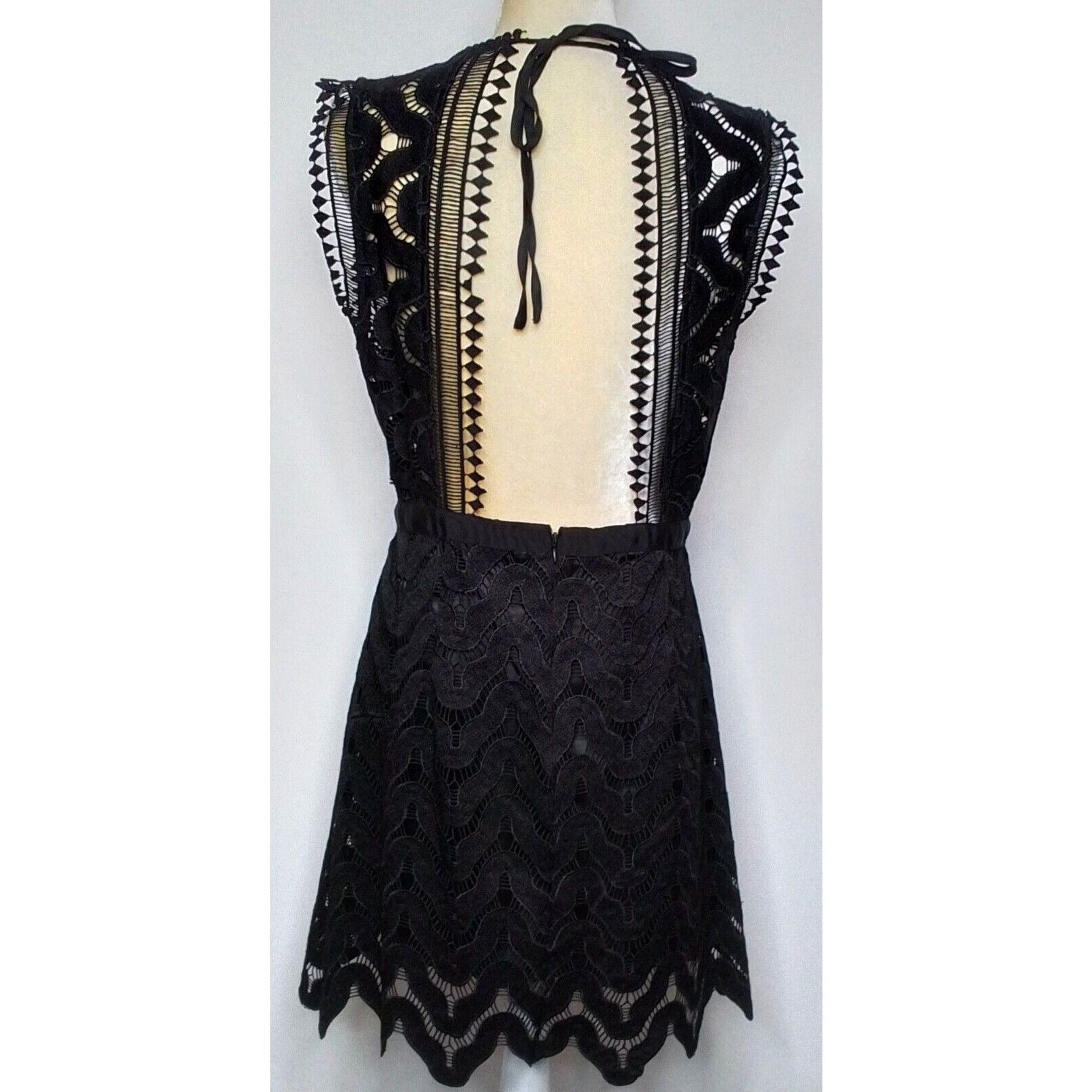 Other Ark & Co Dress Women's Large Black Sheer Lace #W3315 Size L / US 10 / IT 46 - 4 Thumbnail