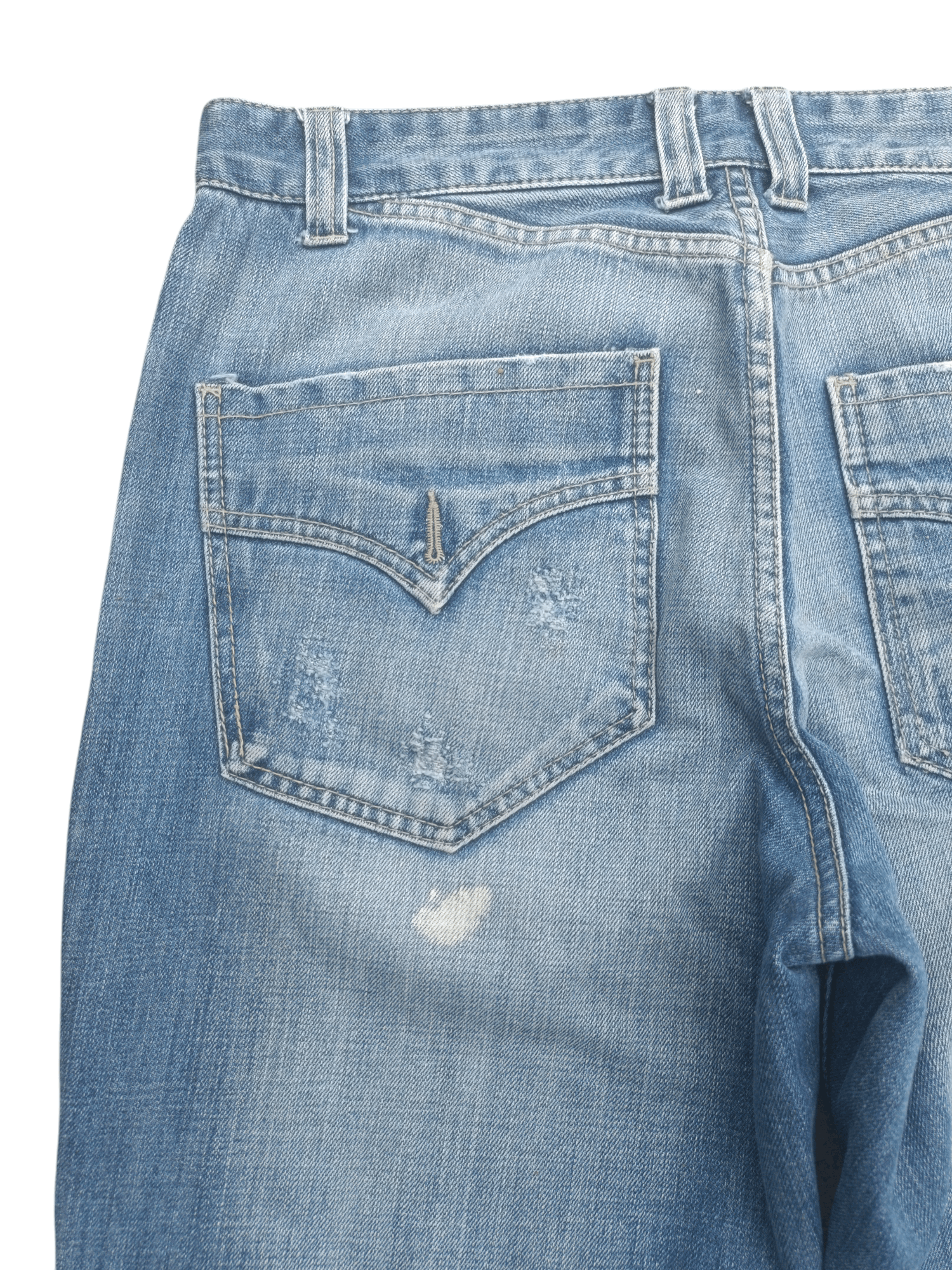 Japanese Brand × Vintage VTG BARON Splash Distressed Whiskers Faded Denim E195 Size US 34 / EU 50 - 11 Thumbnail