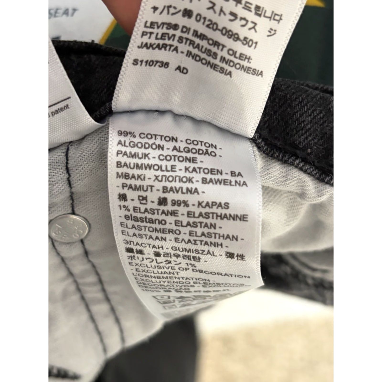 Levi's Levi's 511 Slim Tapered Jeans Black 38x30 Men’s Denim 5-Pocket Logo Zip Button Mid Rise Slim Fit Regular Size Type Jeans Men Size US 30 / EU 46 - 4 Thumbnail