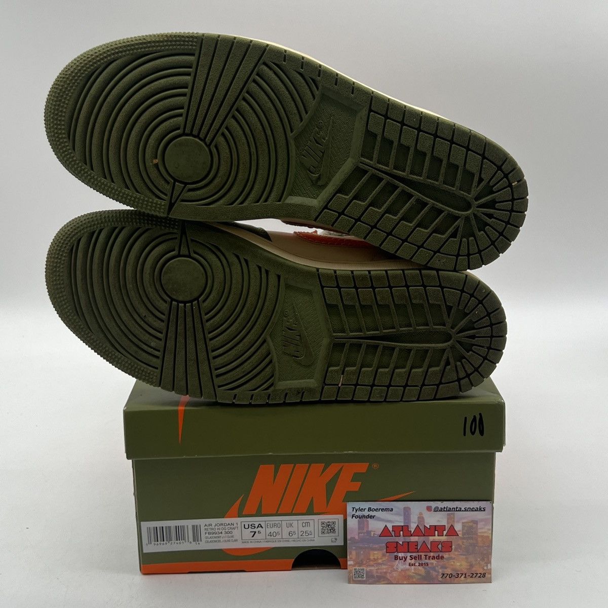 Nike Air Jordan 1 high craft celadon Size US 7.5 / EU 40-41 - 8 Thumbnail