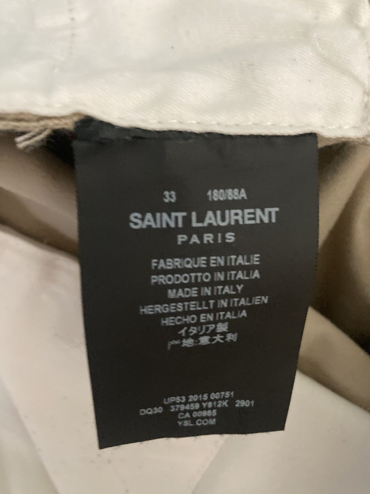 Saint Laurent Paris Saint Laurent Beige Cotton Pants, size 33 Size US 33 - 6 Thumbnail