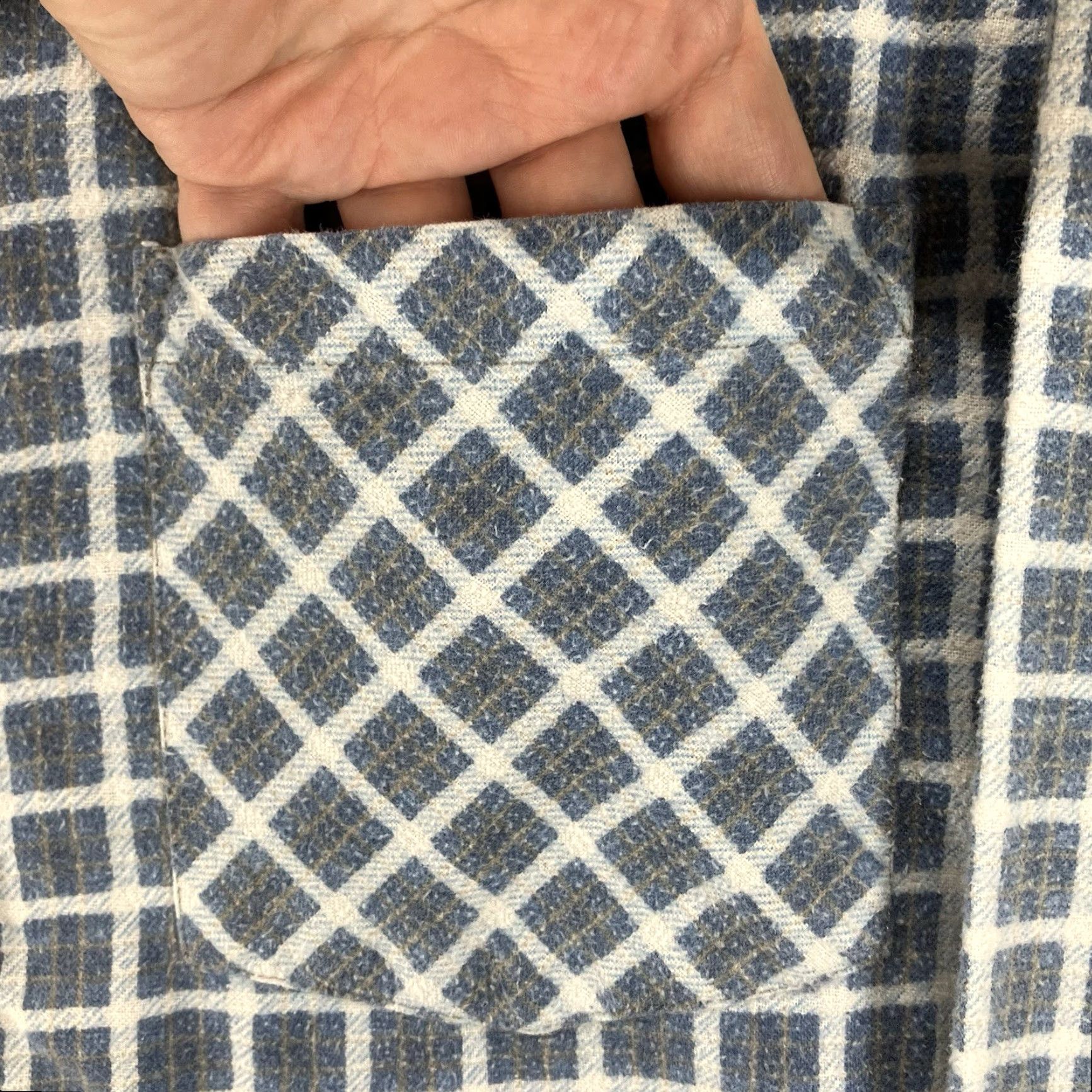 Haband VINTAGE Haband Pearl Snap Flannel Shirt Medium Blue Check Grunge Casual Mens Size US M / EU 48-50 / 2 - 6 Thumbnail