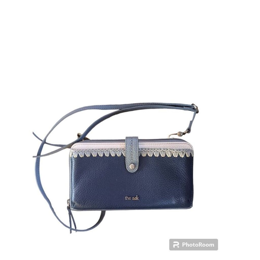 The Sak The Sak Iris Crossbody Navy Blue & Gray Soft Pebbled Leather Size ONE SIZE - 1 Thumbnail