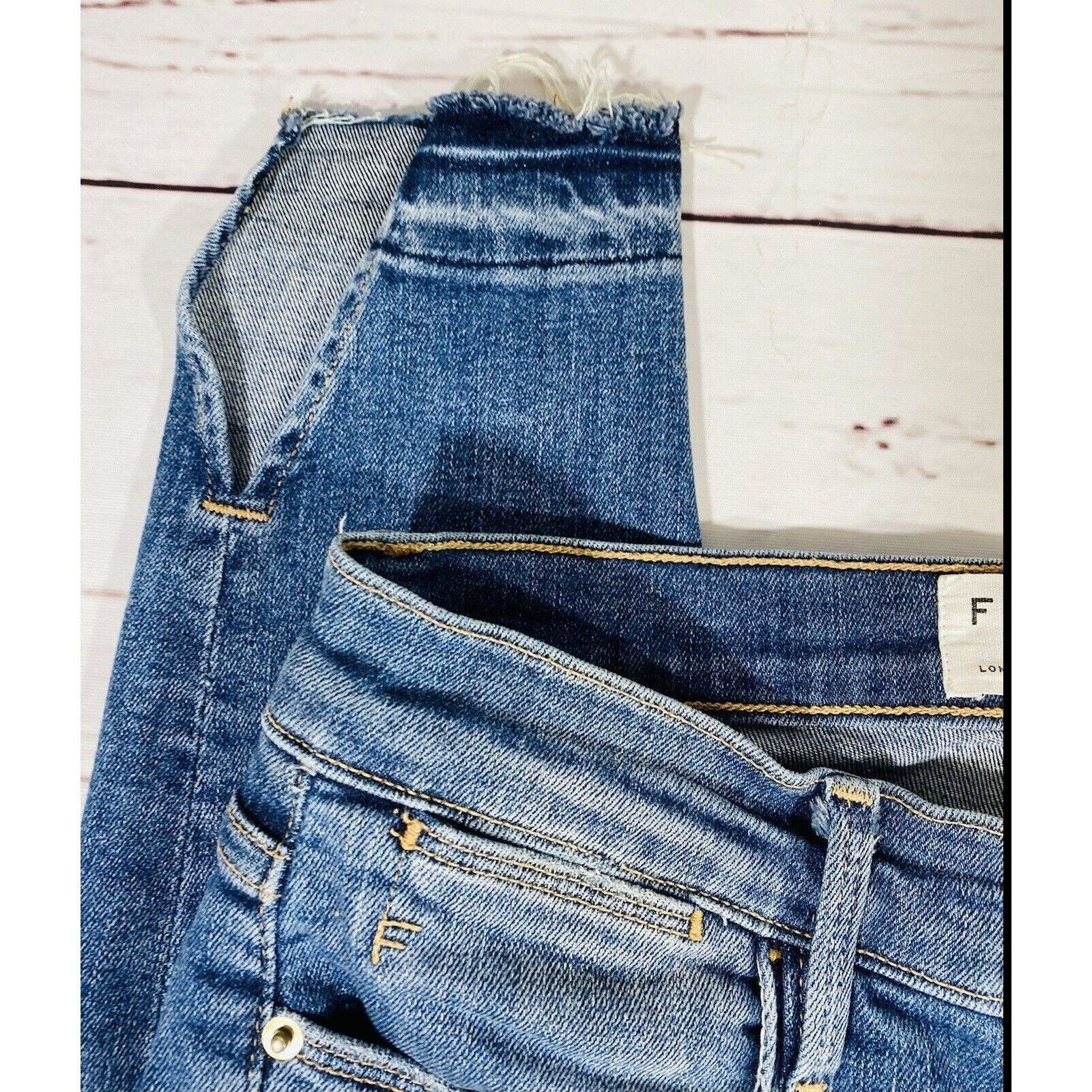 Frame FRAME Le High Skinny Jeans Womens Size 27 Raw Frayed Angle R Size 27" / US 4 / IT 40 - 4 Thumbnail
