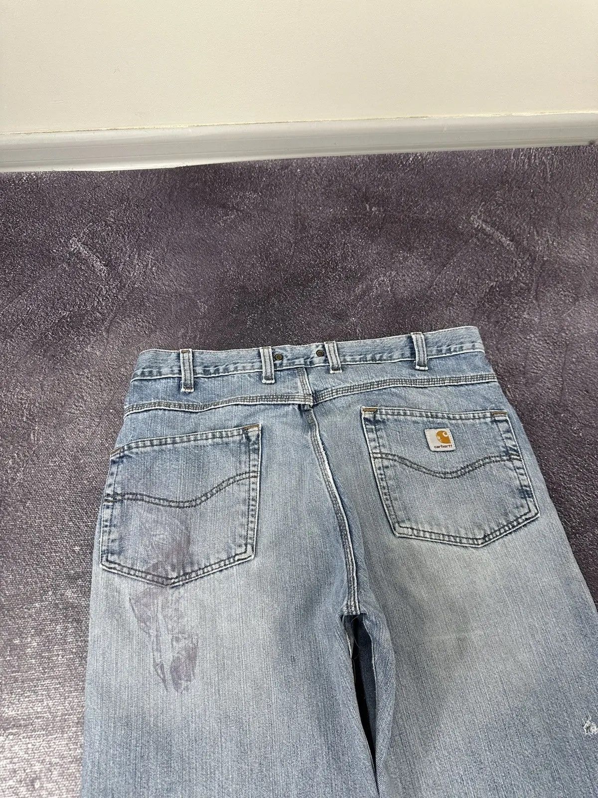 Carhartt × Vintage Vintage 90s Carhartt Light Blue Denim Work Hype Baggy Jeans Size US 36 / EU 52 - 7 Thumbnail