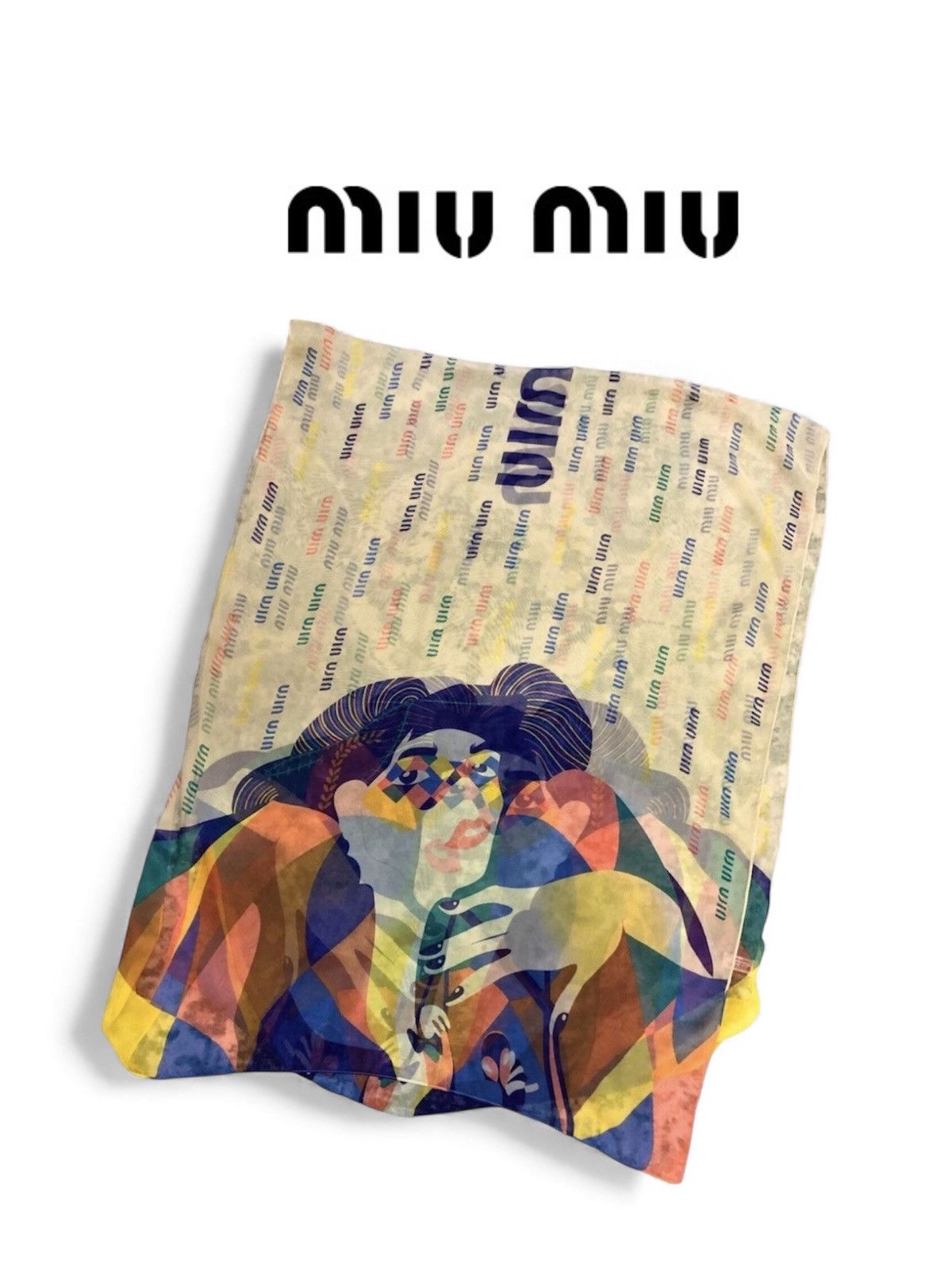 Miu Miu AW99 Miu Miu Harlequin Limited Edition Silk Scarves Shawl Size ONE SIZE - 1 Thumbnail