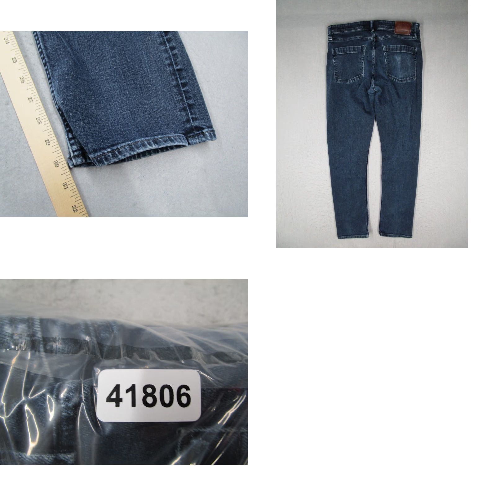 Denime Revtown Jeans Mens 32 Blue Sharp Straight Mid Rise Zip Fly 32x32 Denim Dark Classic City Modern 90s Mens Jeans Size US 32 / EU 48 - 8 Thumbnail