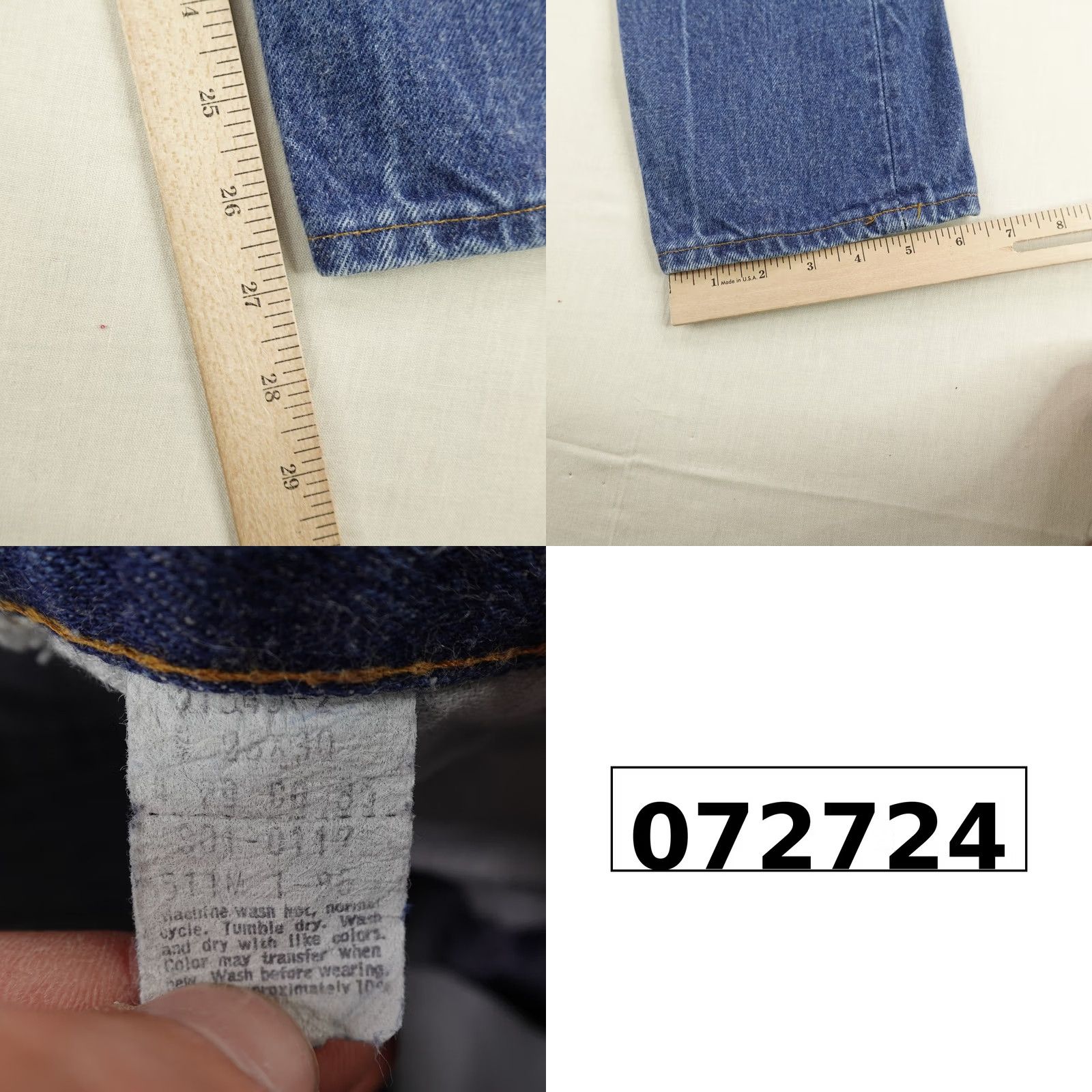 Levi's VINTAGE Levi's 301 Jeans Womens 25x30 Blue Denim Button Fly Straight Leg USA 80s Size 42" / US 20 - 9 Thumbnail