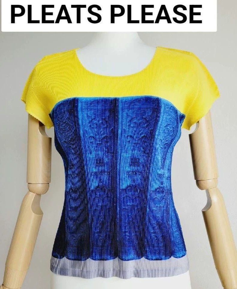 Issey Miyake issey miyake size:3 Blue pleated half-sleeve Size XXS / US 00 / IT 34 - 1 Thumbnail