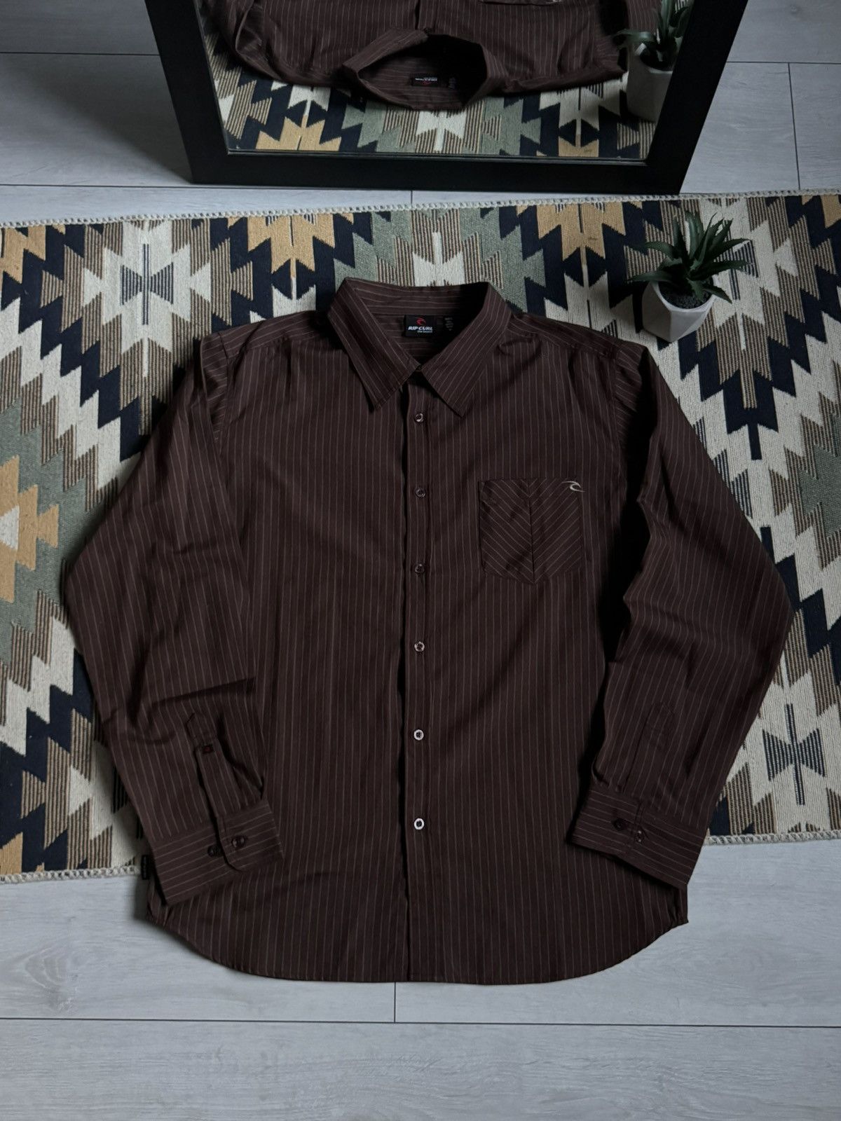 Rip Curl Vintage Rip Curl Hype Brown Stripped Button Up Shirt Size US M / EU 48-50 / 2 - 7 Thumbnail