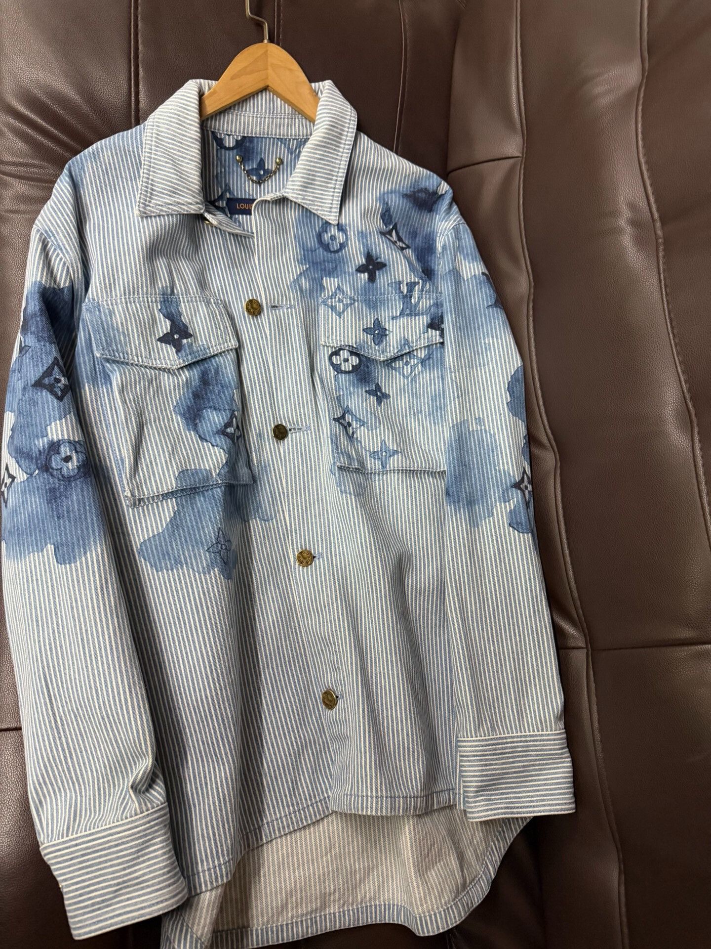 Louis Vuitton Louis Vuitton Blue White Floral Denim Jacket Size US L / EU 52-54 / 3 - 1 Thumbnail