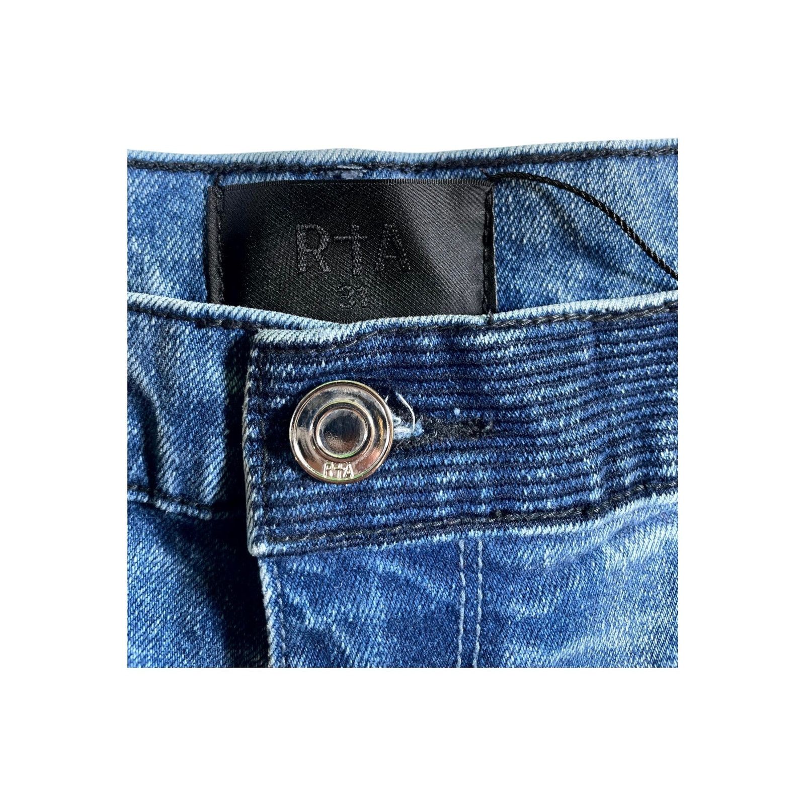 Rta RTA Embroidered Light Wash Jeans Size US 31 - 4 Thumbnail