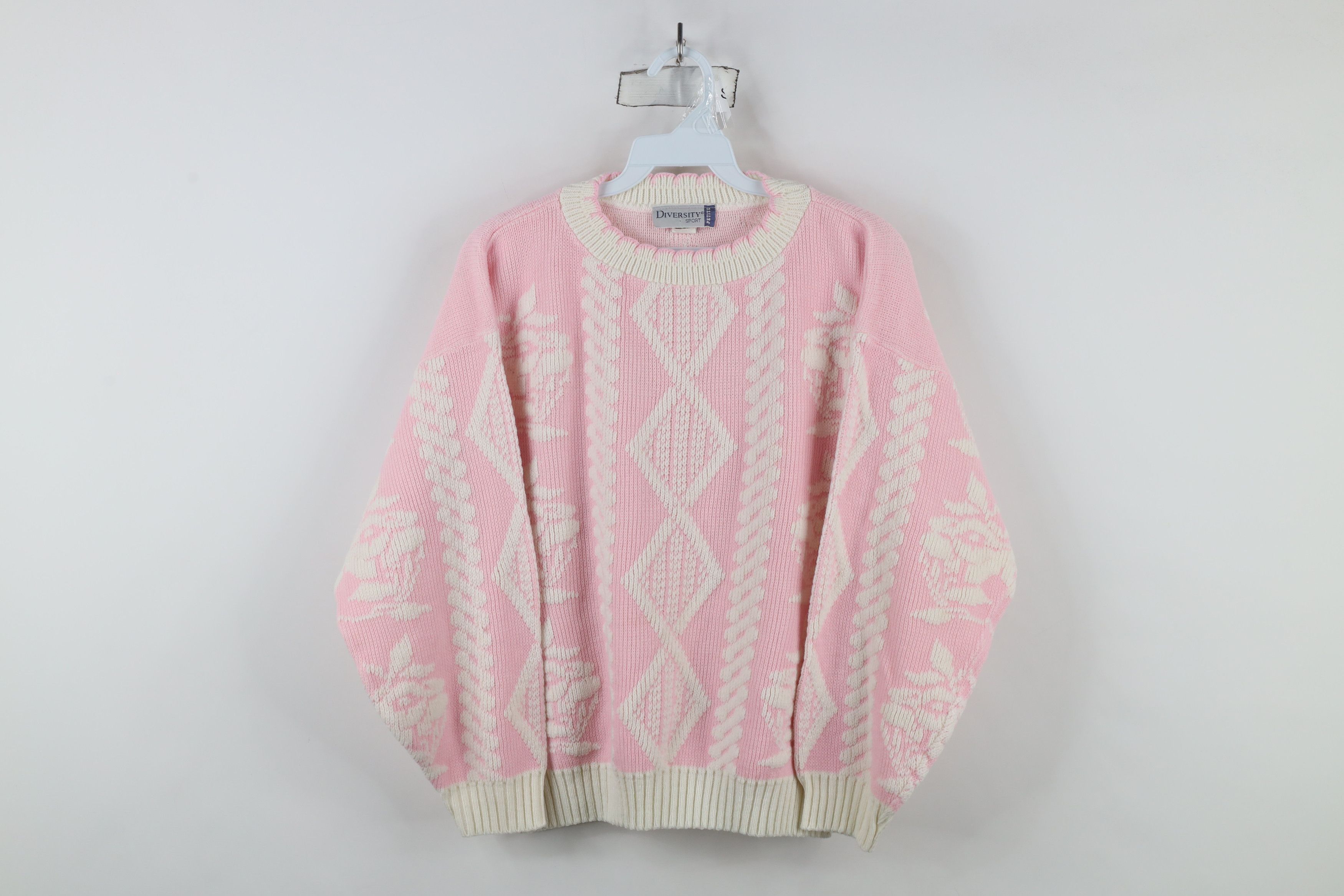 Vintage Vintage 80s 90s Fairy Kei Kawaii Geometric Knit Sweater USA Size L / US 10 / IT 46 - 1 Thumbnail