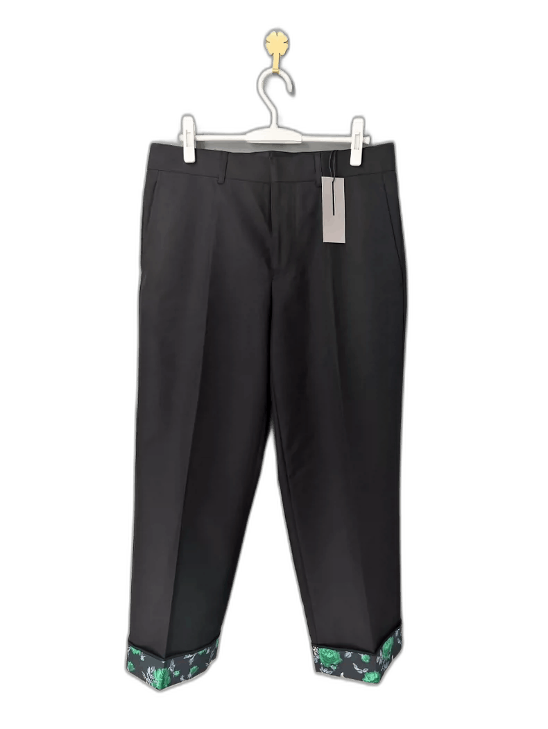 Dior Dior Black Rose Trimmed Pants Size 48-2505 Size US 44 / EU 60 - 1 Thumbnail