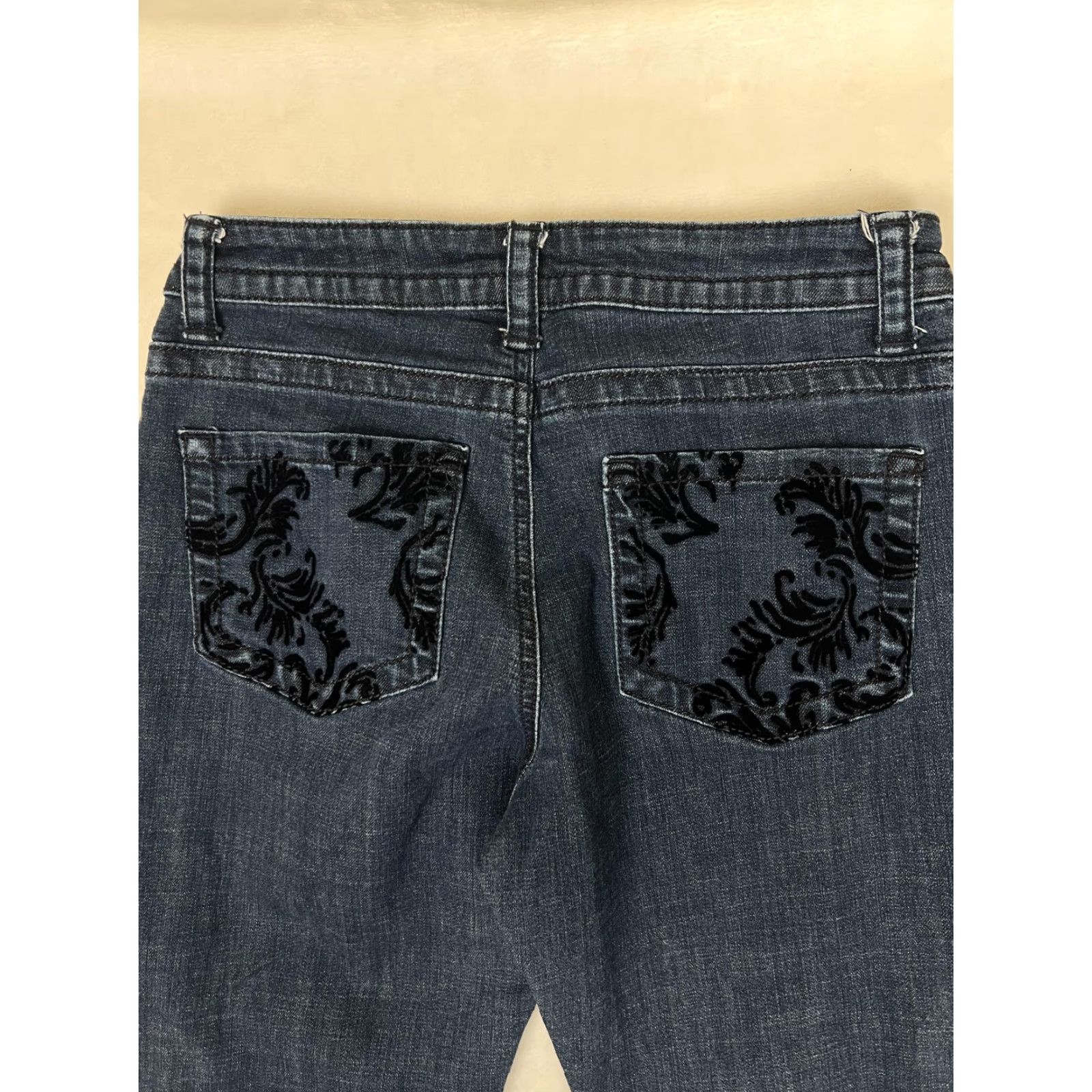 Lee Lee Jeans Womens 10 Blue Dark Wash Low Rise Bootcut Stretch Denim Slender Secret Secret Jeans Size 32" / US 10 / IT 46 - 7 Thumbnail