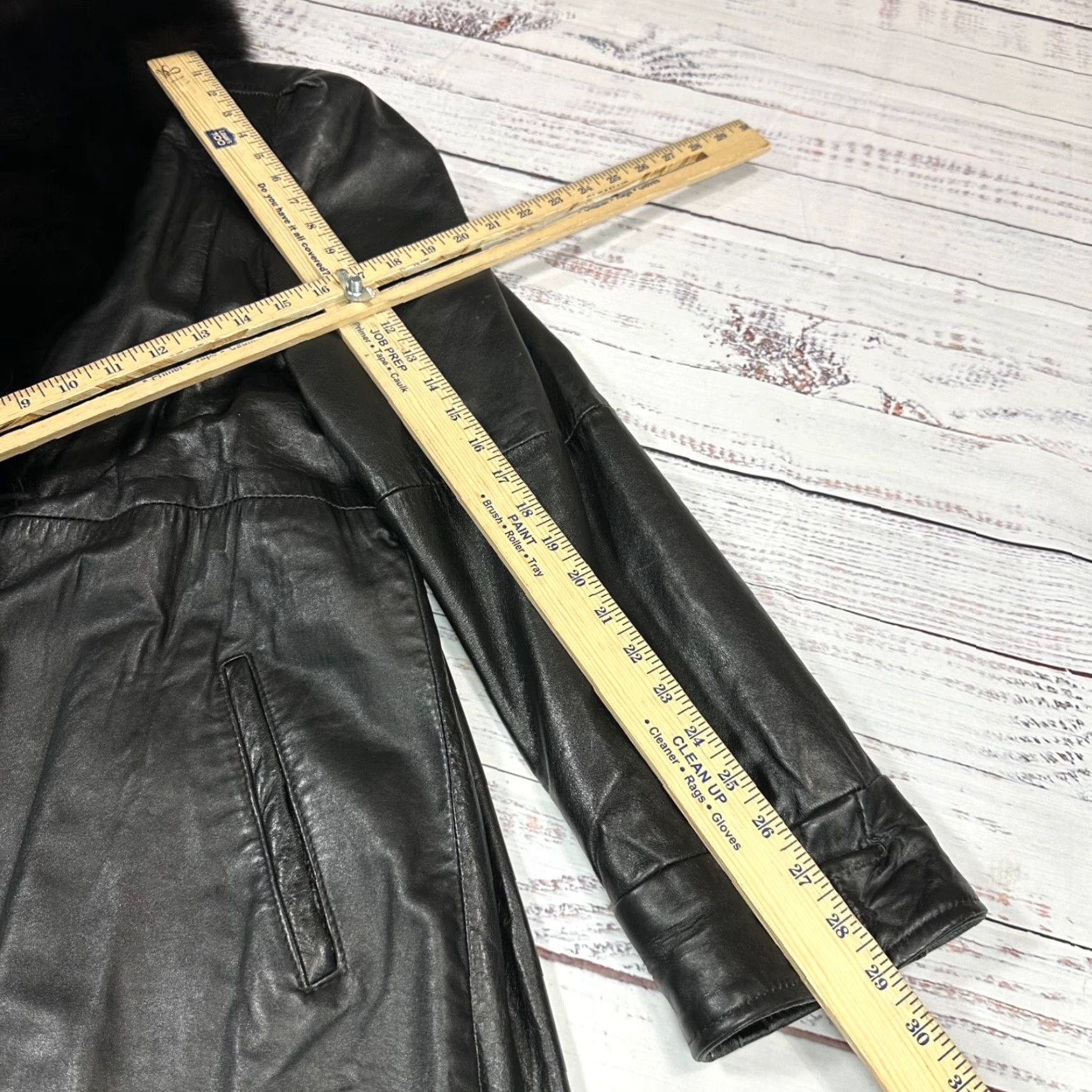 Vintage J. Percy For Marvin Richards Mens Black Leather Jacket Sz S Faux Mink Fur Trim Size US S / EU 44-46 / 1 - 4 Thumbnail