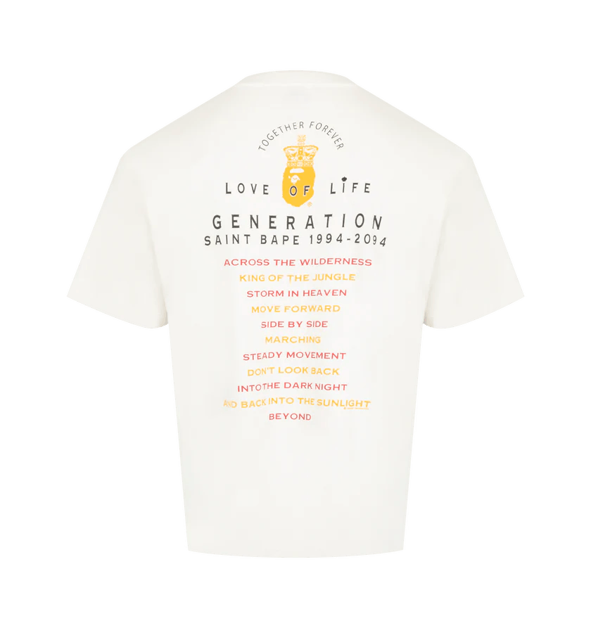 Saint Michael o1h1sh11225 Bape Generation Tee in White/Green Size US XL / EU 56 / 4 - 2 Thumbnail