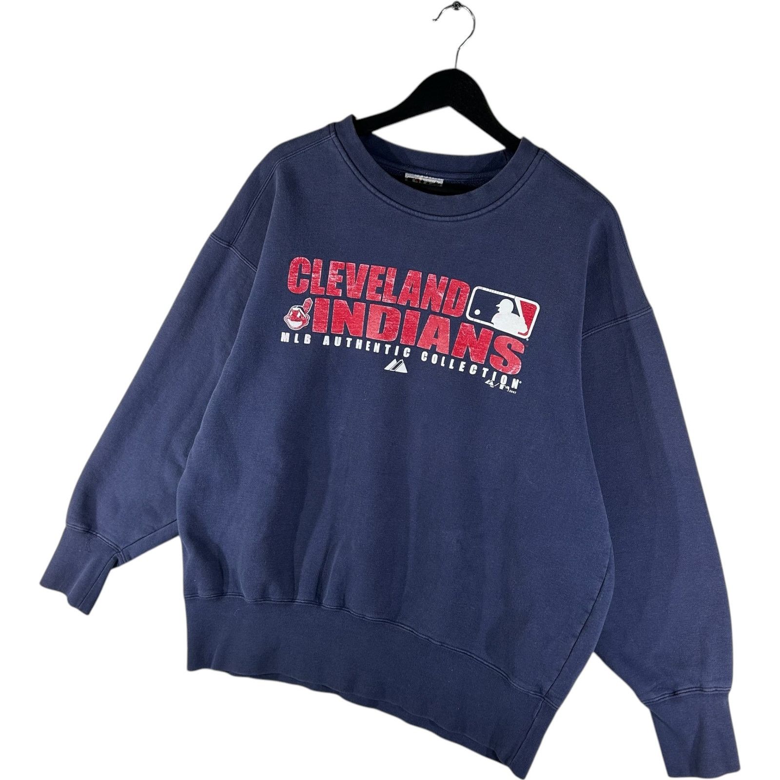 Majestic Vintage Majestic Cleveland Indians Spellout MLB Crewneck XL Size US XL / EU 56 / 4 - 3 Thumbnail