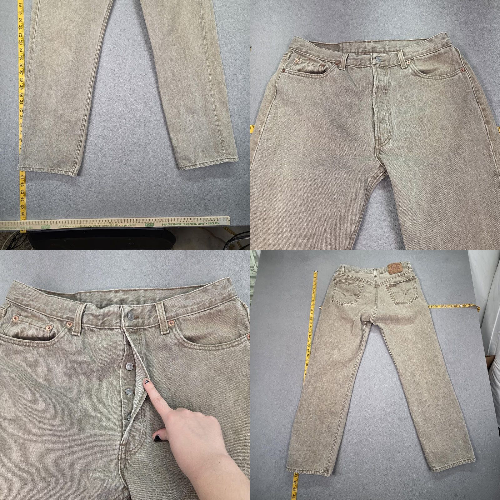 Levi's VINTAGE Levi's 501 Jeans Mens Brown Straight 30x29 Button Fly USA 90s Jeans Mens Brown Straight 30x29 5-Pocket Size US 30 / EU 46 - 8 Thumbnail