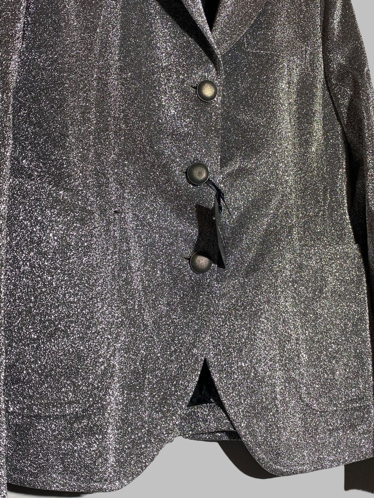 Tagliatore Tagliatore Women’s Glitter Silver Blazer Jacket Size L / US 10 / IT 46 - 4 Thumbnail