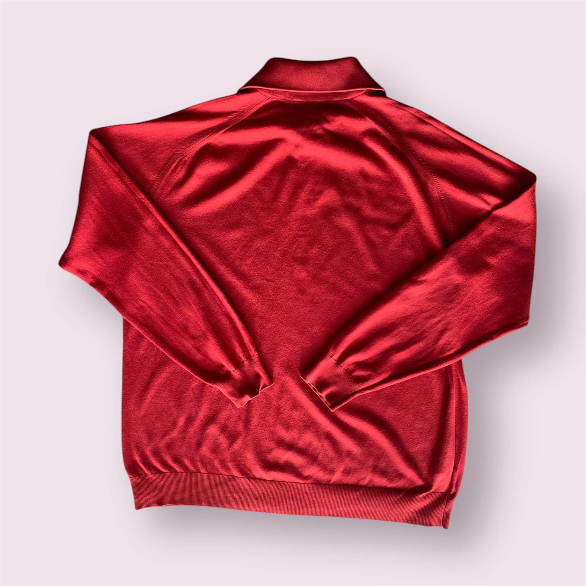 Burberry Vintage Burberry London Red Long Sleeve 1/4 Zip Sweater Logo Size US M / EU 48-50 / 2 - 2 Thumbnail
