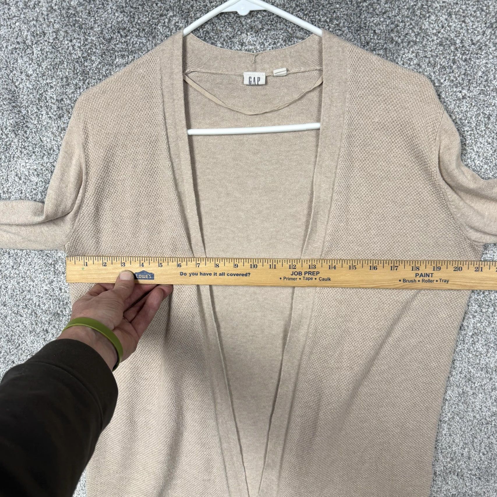 Gap Gap Cardigan Sweater Womens Medium Beige Tight Knit Open Front Lagenlook Size M / US 6-8 / IT 42-44 - 4 Thumbnail