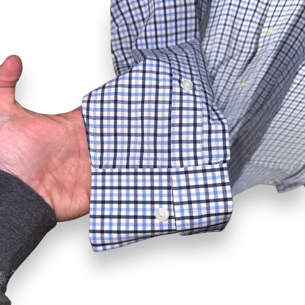 Tommy Hilfiger NWT Tommy Hilfiger Blue Plaid Semi Spread Dress Shirt M 15.5 32/33 Size US M / EU 48-50 / 2 - 6 Thumbnail