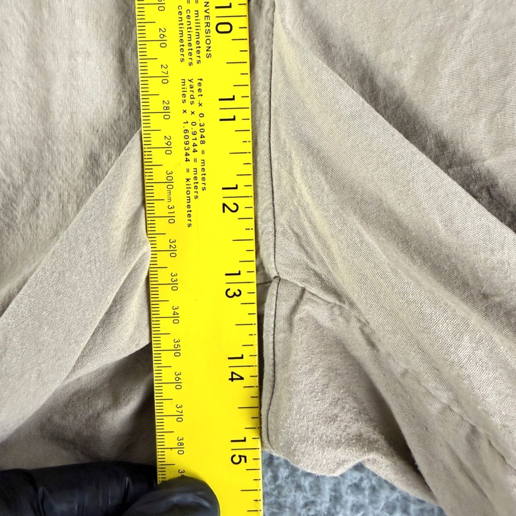 Athleta Athleta Cargo Pants Womens XL Tan Linen Blend Wide Leg Pockets 777370-00 Size 40" / US 18 - 6 Thumbnail