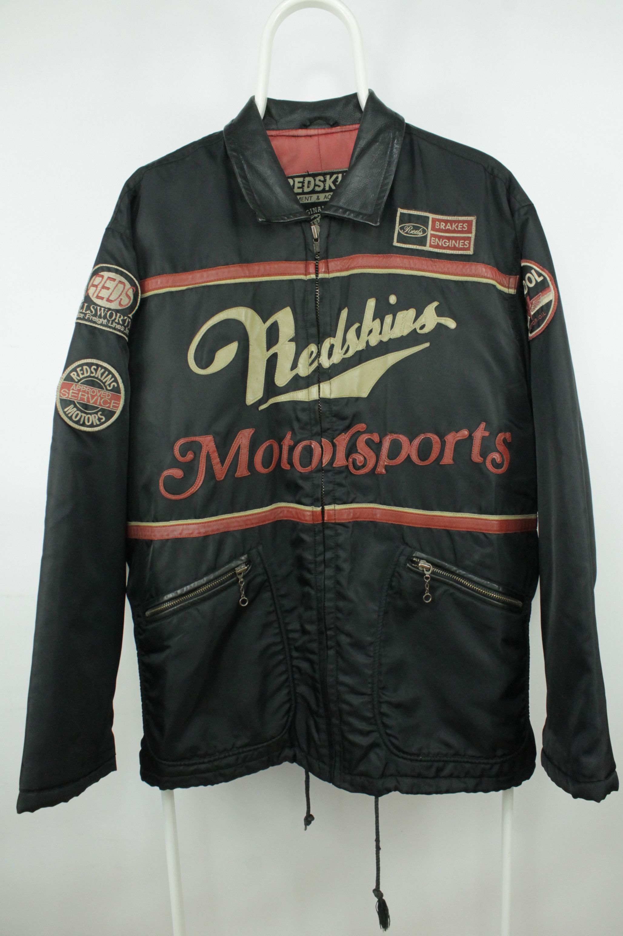 Other Vintage Redskins Motorsports Riders Nylon Leather Jacket Size US L / EU 52-54 / 3 - 1 Thumbnail