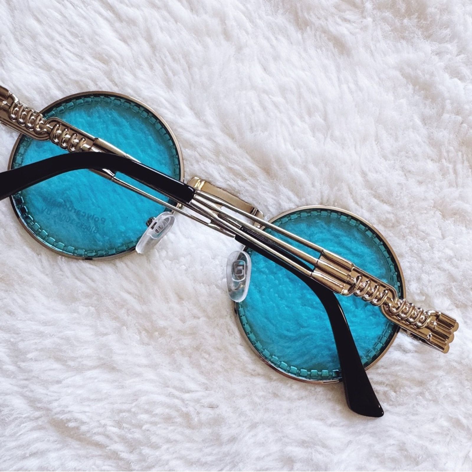 Other Kate Clear Blue Round Sunglasses Size ONE SIZE - 13 Thumbnail