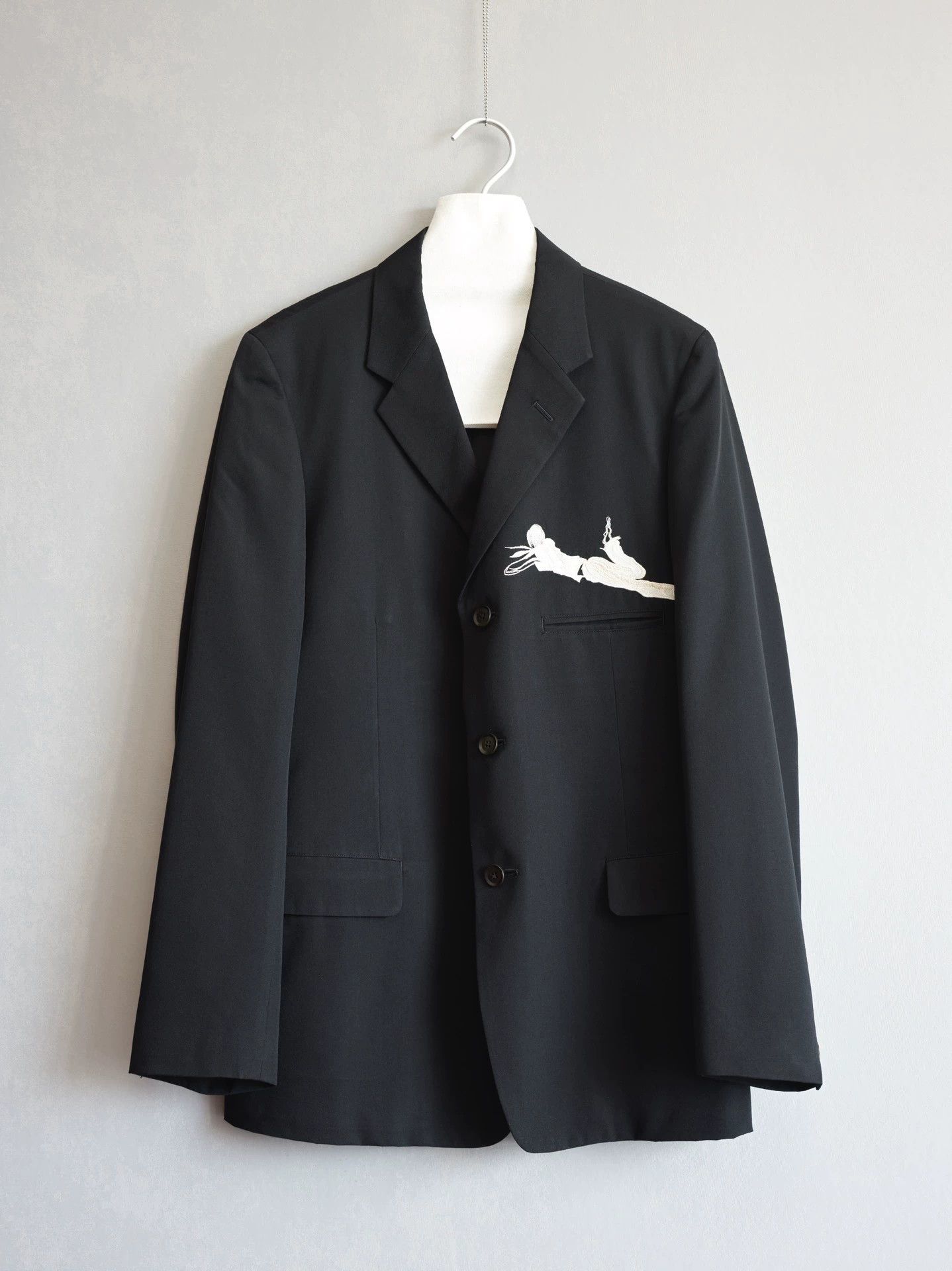 Yohji Yamamoto Yohji Yamamoto 02SS GF Embroidered Jacket Black Size 2 Size US M / EU 48-50 / 2 - 2 Thumbnail