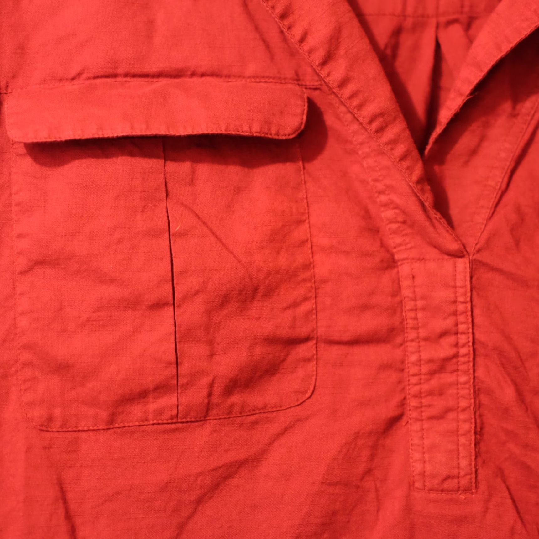 J. Jill J Jill Blouse Shirt Dark Red 2X Women's 100% Cotton Lightweight Dolman Sleeve Pullover Short Sleeve Pockets Size XXL / US 16-18 / IT 52-54 - 3 Thumbnail