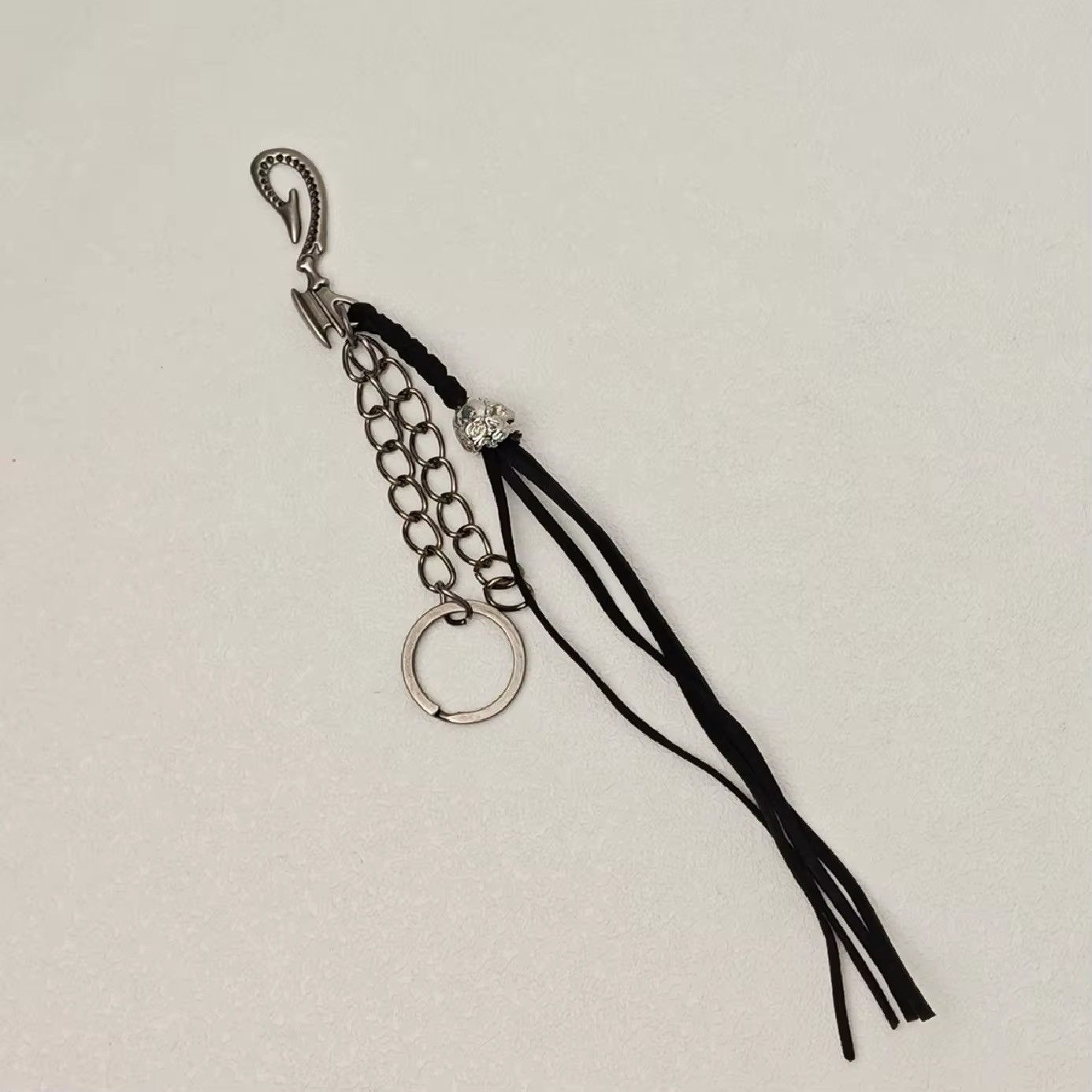 Jewelry Fashion Steel & Leather Tassels Pant Keychain Size ONE SIZE - 2 Thumbnail