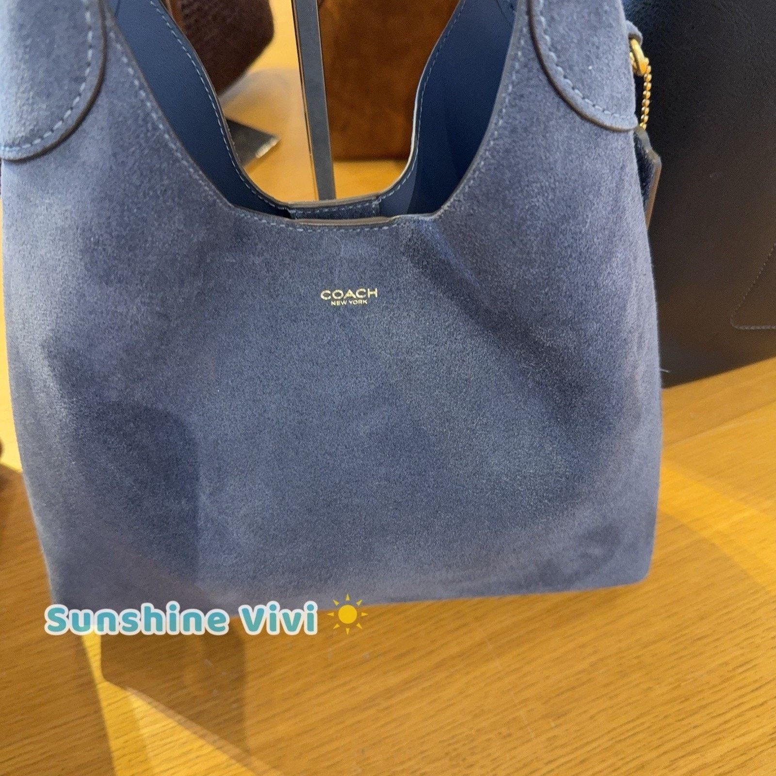 Coach NWT CCOACH CW637 Brooklyn Shoulder Bag 28 Suede LIGHT DENIM Size ONE SIZE - 2 Thumbnail