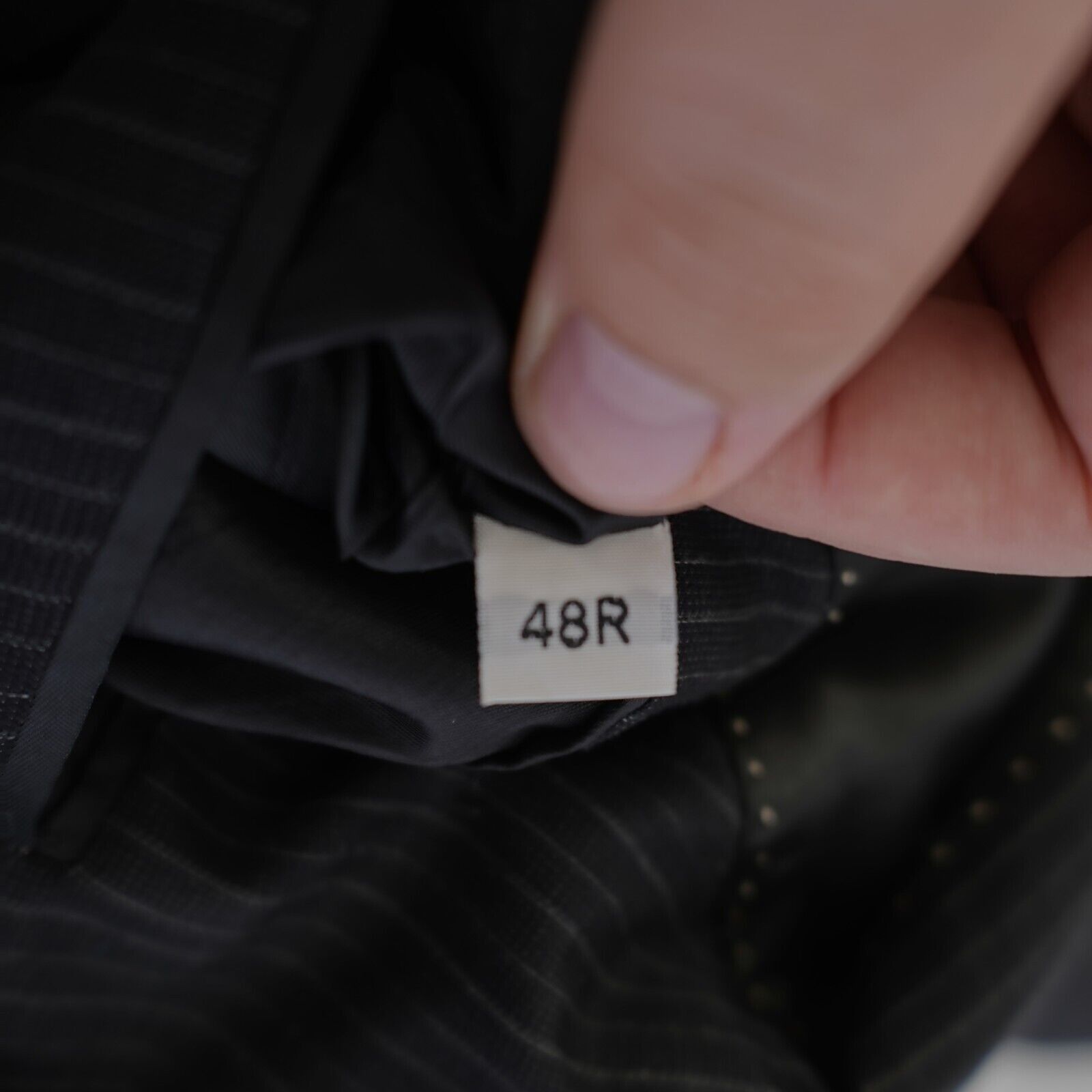 Hart Schaffner Marx Hart Schaffner Marx Black Striped Wool 2 Button Suit Jacket Size 42R - 15 Thumbnail
