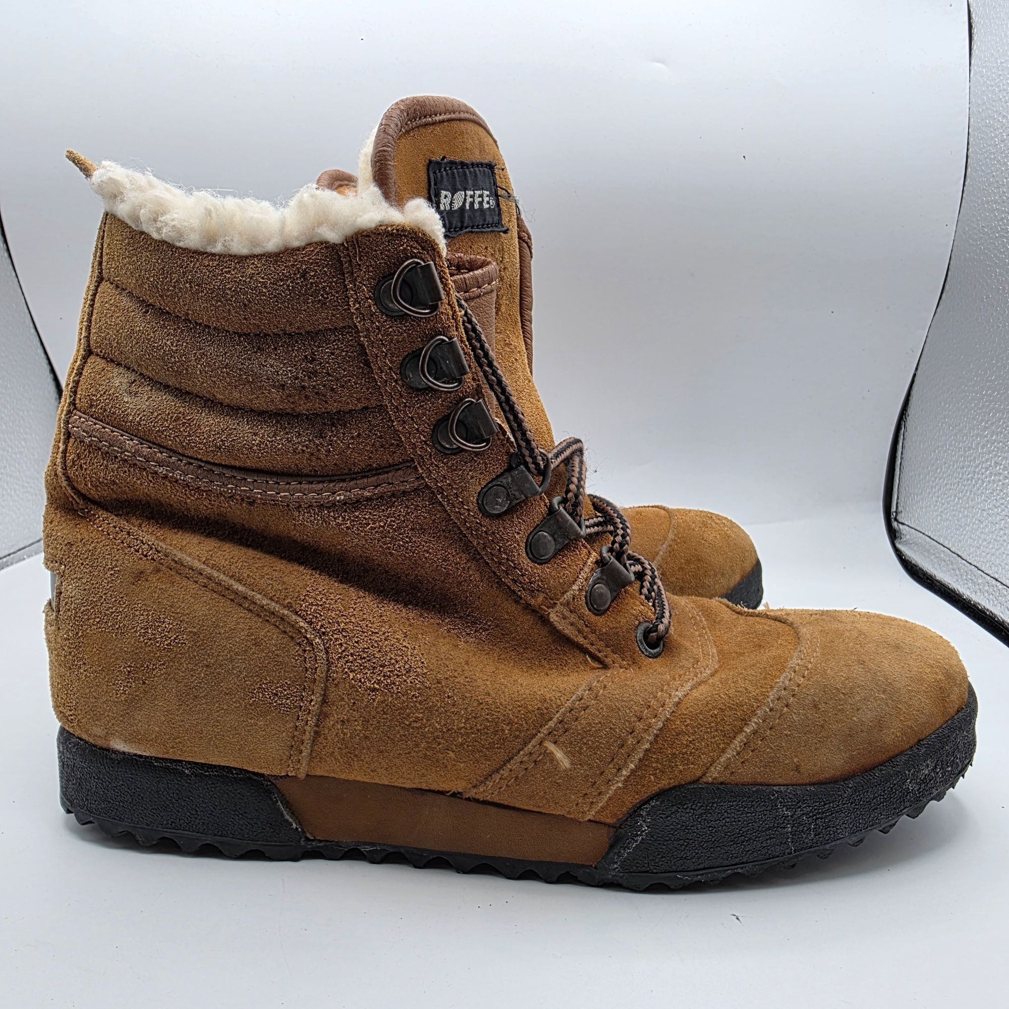 Other Roffe Shearling-Lined Womens Snow Boots Size 8 Brown Lace Up Size US 8 / IT 38 - 12 Thumbnail