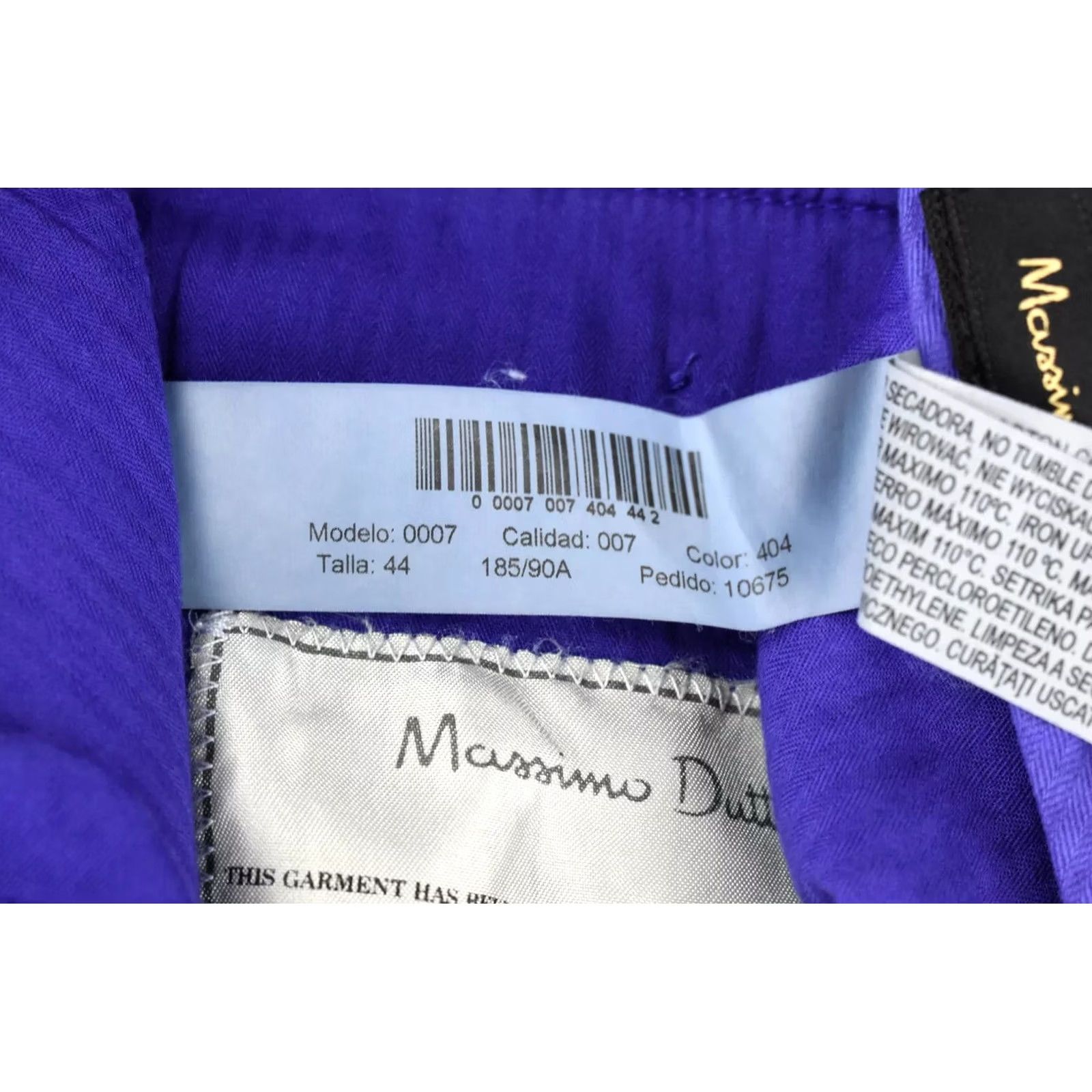 Massimo Dutti MASSIMO DUTTI Trousers US 34 Blue Slim Fit Chino Pleated Zip Fly Men's Size US 34 / EU 50 - 6 Thumbnail