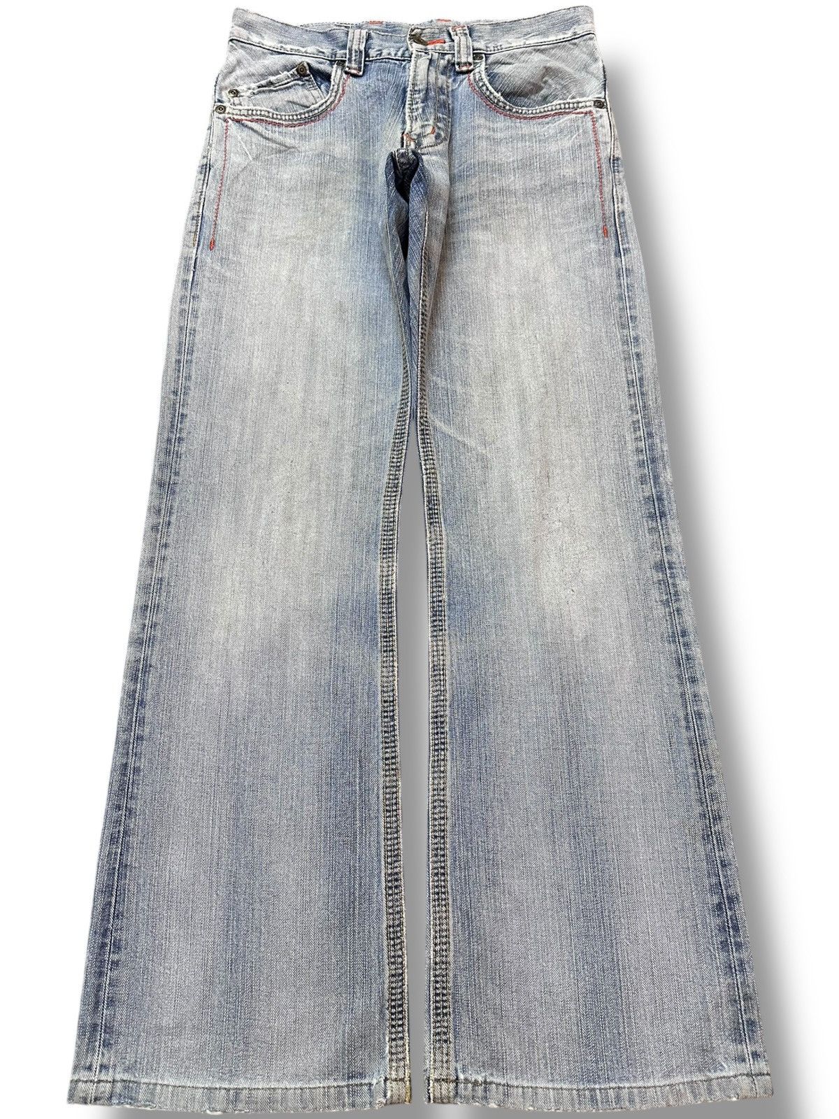 Edwin Vintage Edwin XV-S Flare Faded Grunge Buckle Belt Denim Size US 29 - 1 Thumbnail